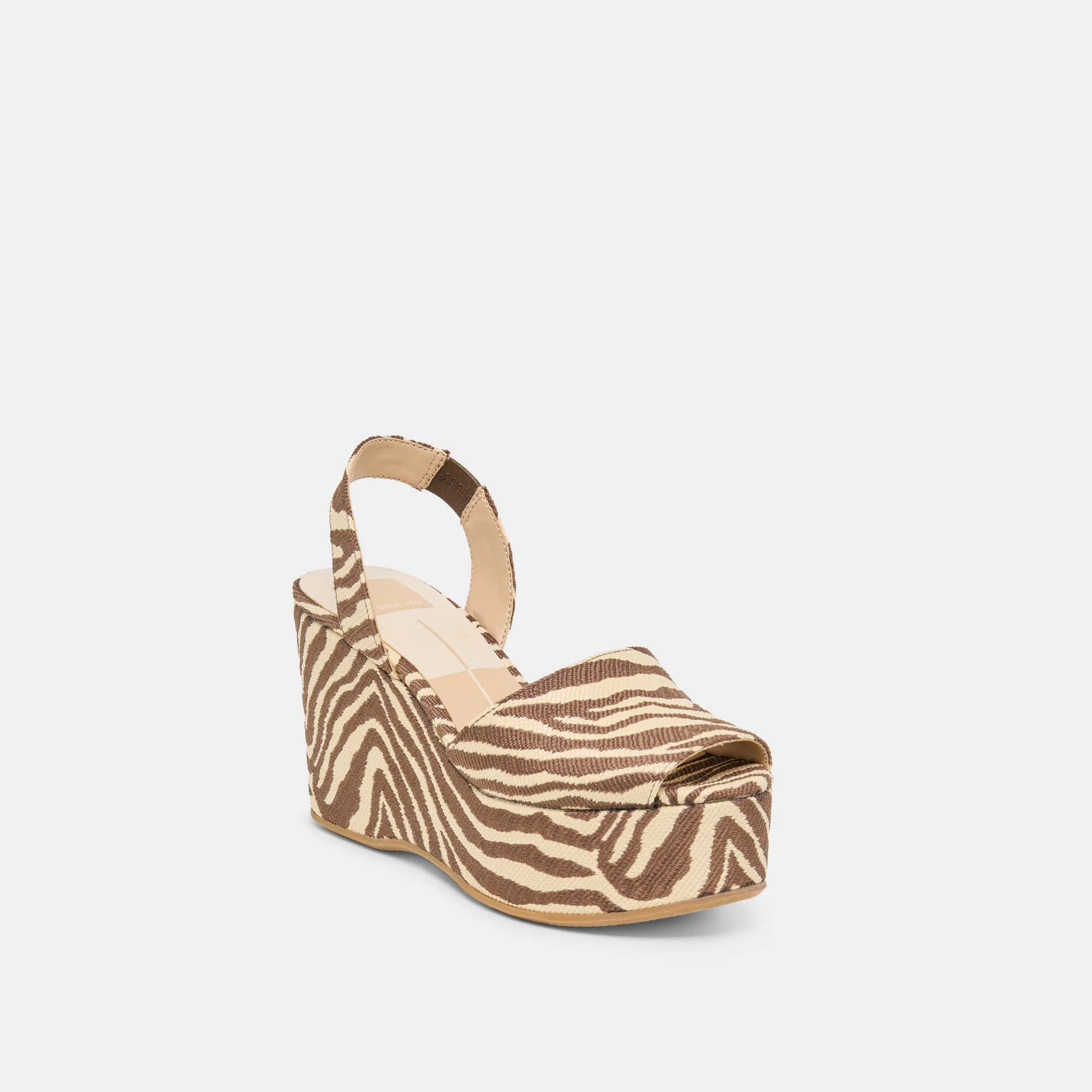 AKERA WEDGES BEIGE ZEBRA RAFFIA - Image 2