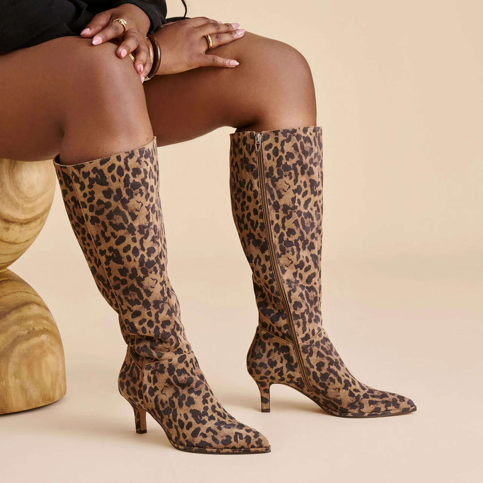 ALDY WIDE CALF BOOTS BROWN LEOPARD PRINTED SUEDE - Image 6