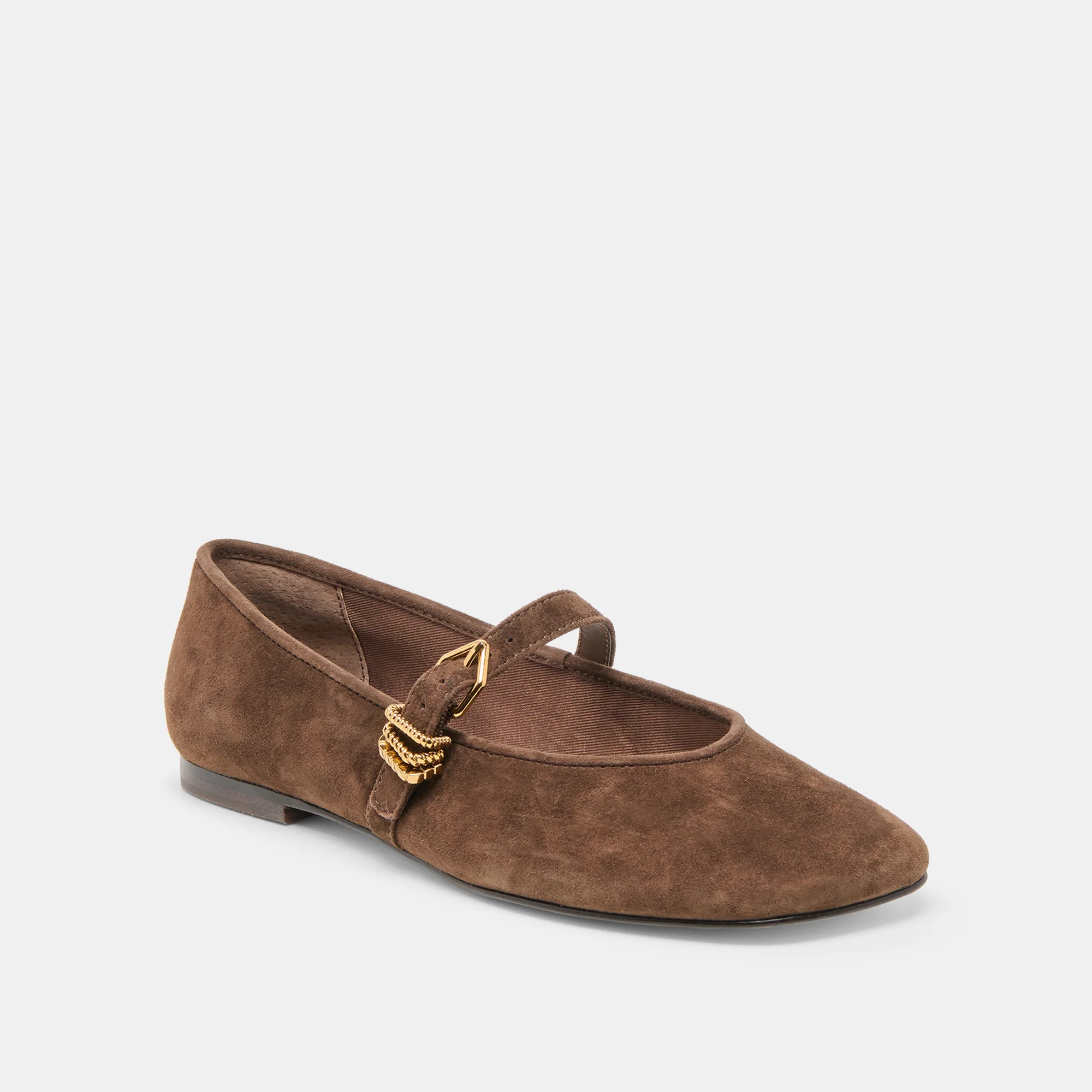 ALIZZA BALLET FLATS DK BROWN SUEDE - Image 3
