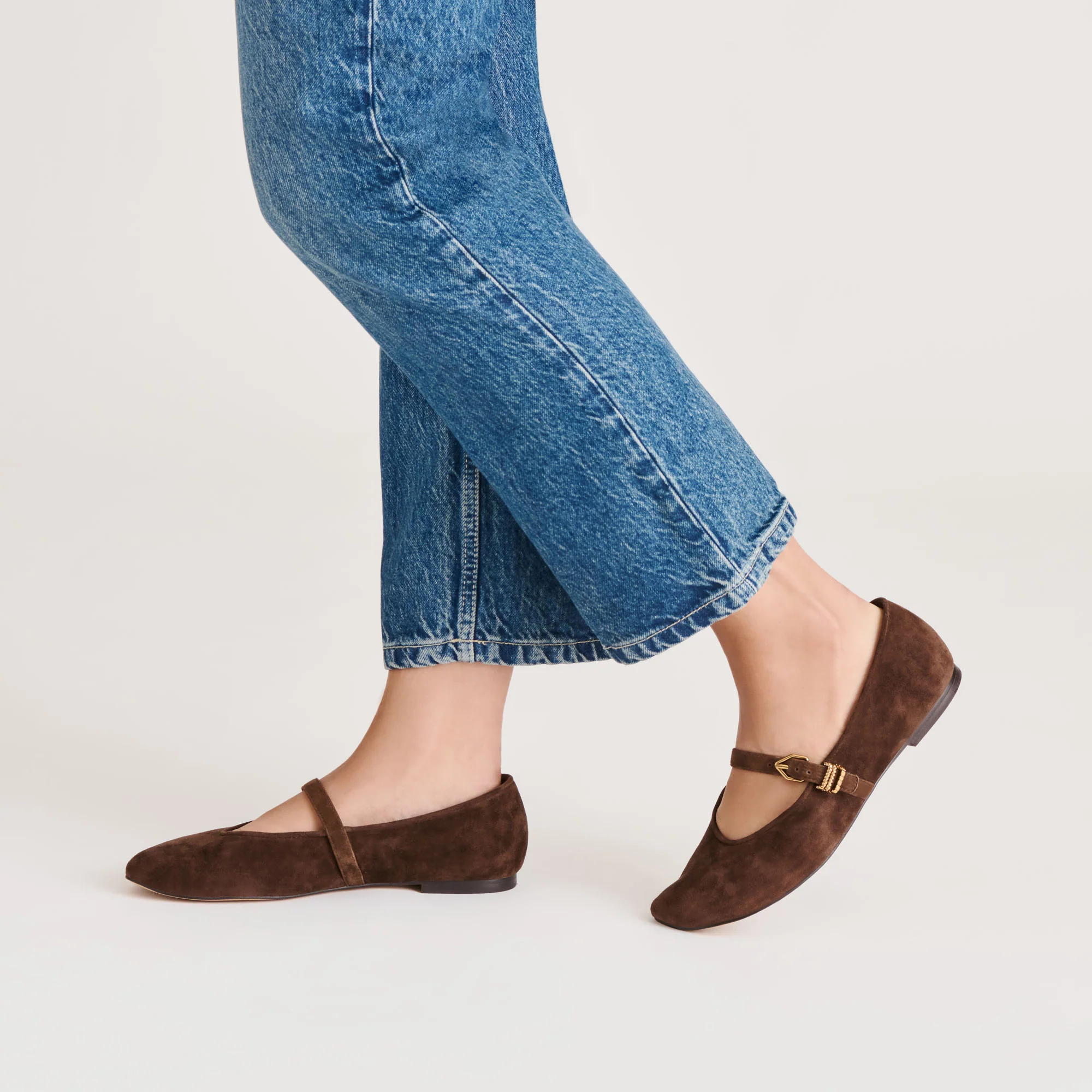 ALIZZA BALLET FLATS DK BROWN SUEDE - Image 6