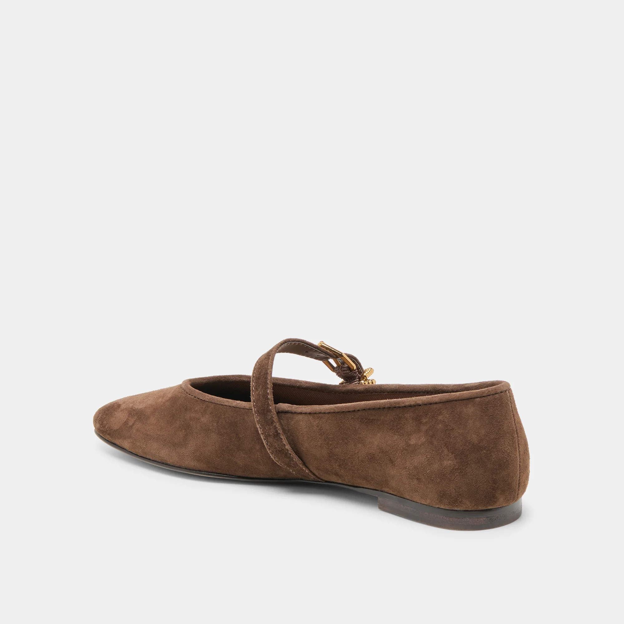 ALIZZA BALLET FLATS DK BROWN SUEDE - Image 8