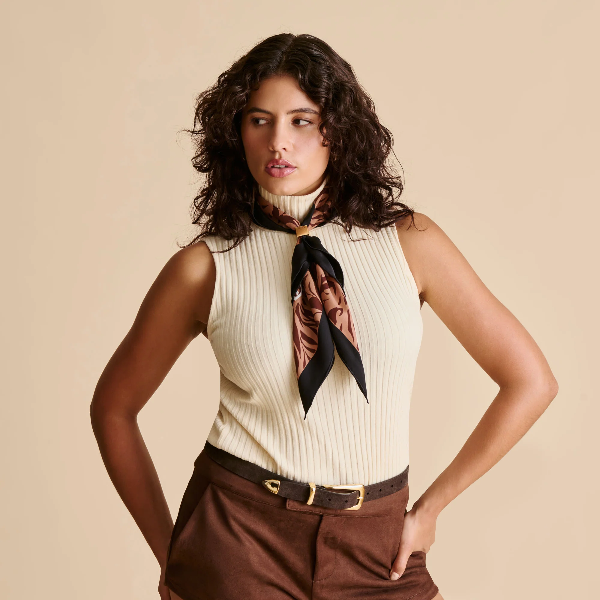 ANIMAL PRINT SCARF BROWN MULTI - Image 11