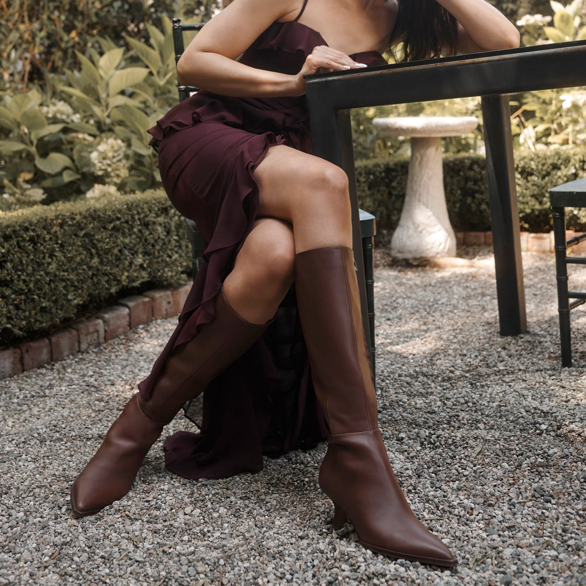 AUGGIE NARROW CALF BOOTS CHOCOLATE LEATHER - Image 6