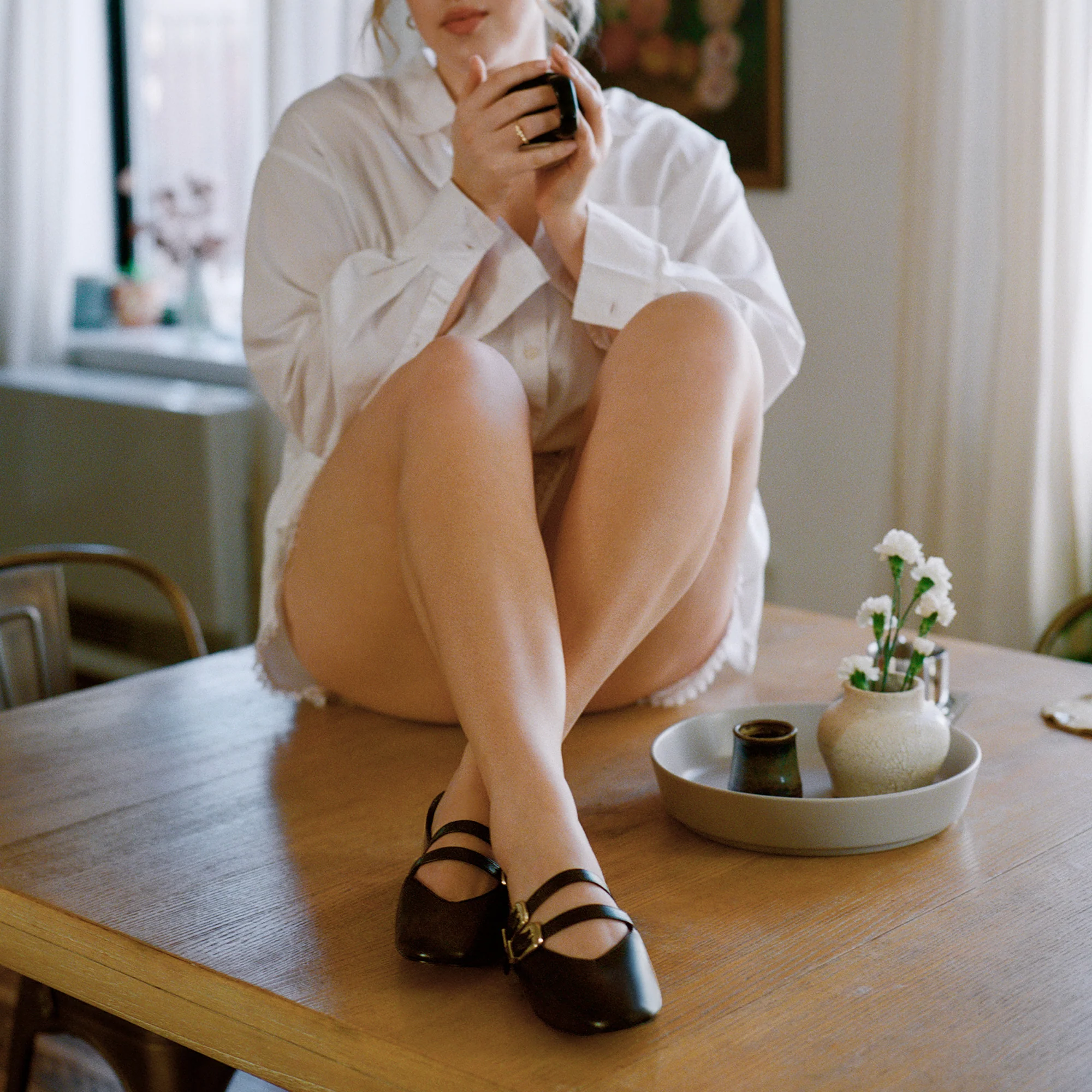 BAYLEE BALLET FLATS BLACK LEATHER - Image 11