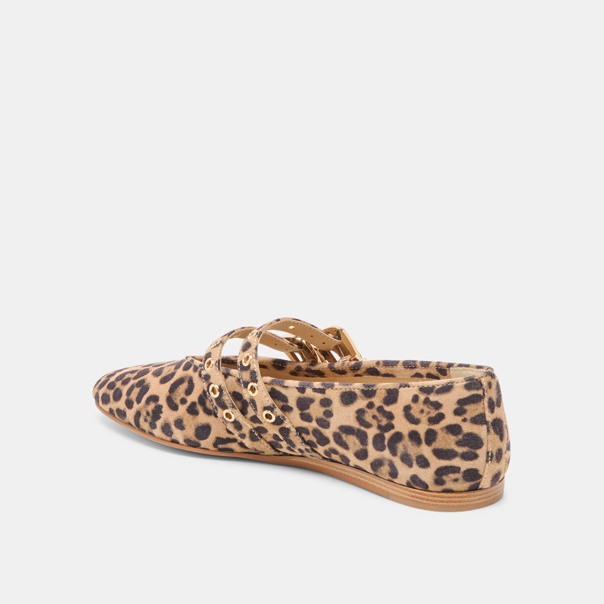 BAYLEE GROMMET BALLET FLATS DK LEOPARD PRINTED SUEDE - Image 7