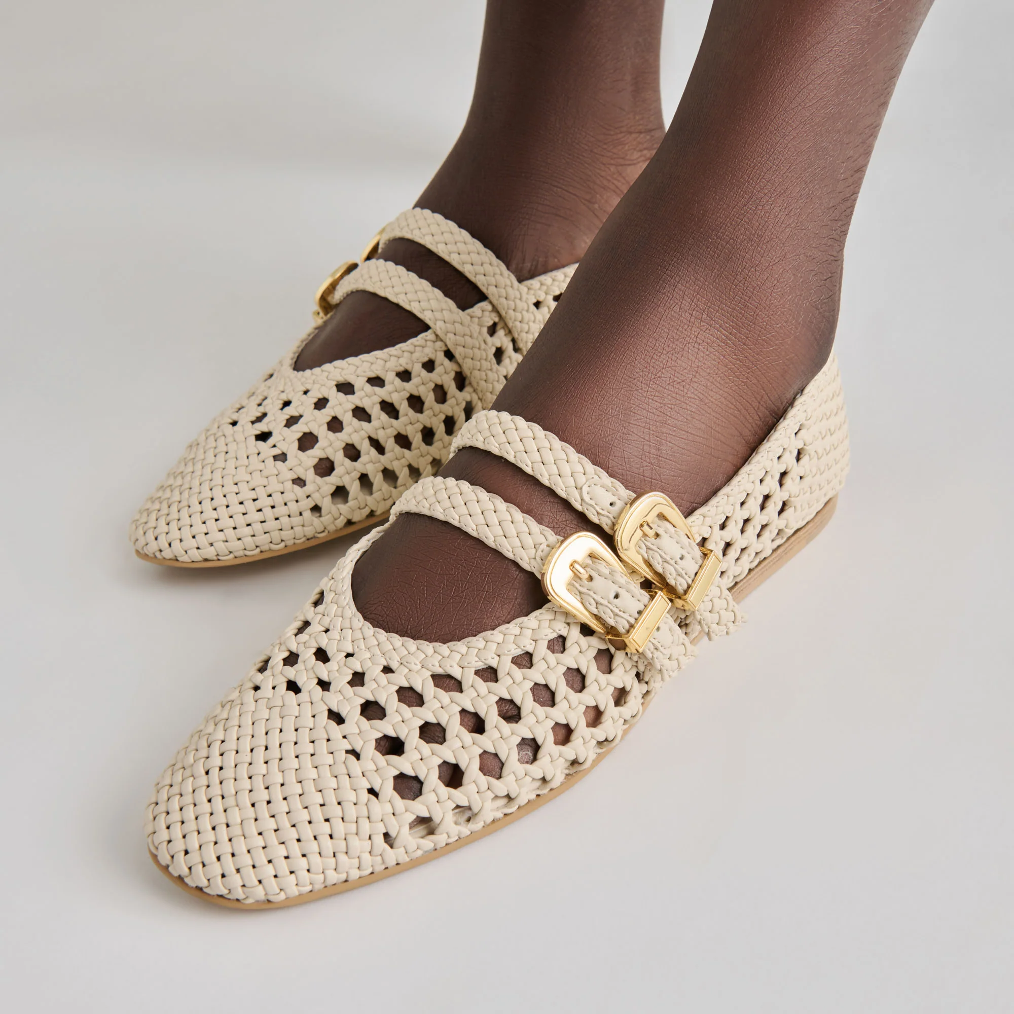 BAYLEE WOVEN BALLET FLATS CREME WOVEN STELLA - Image 4