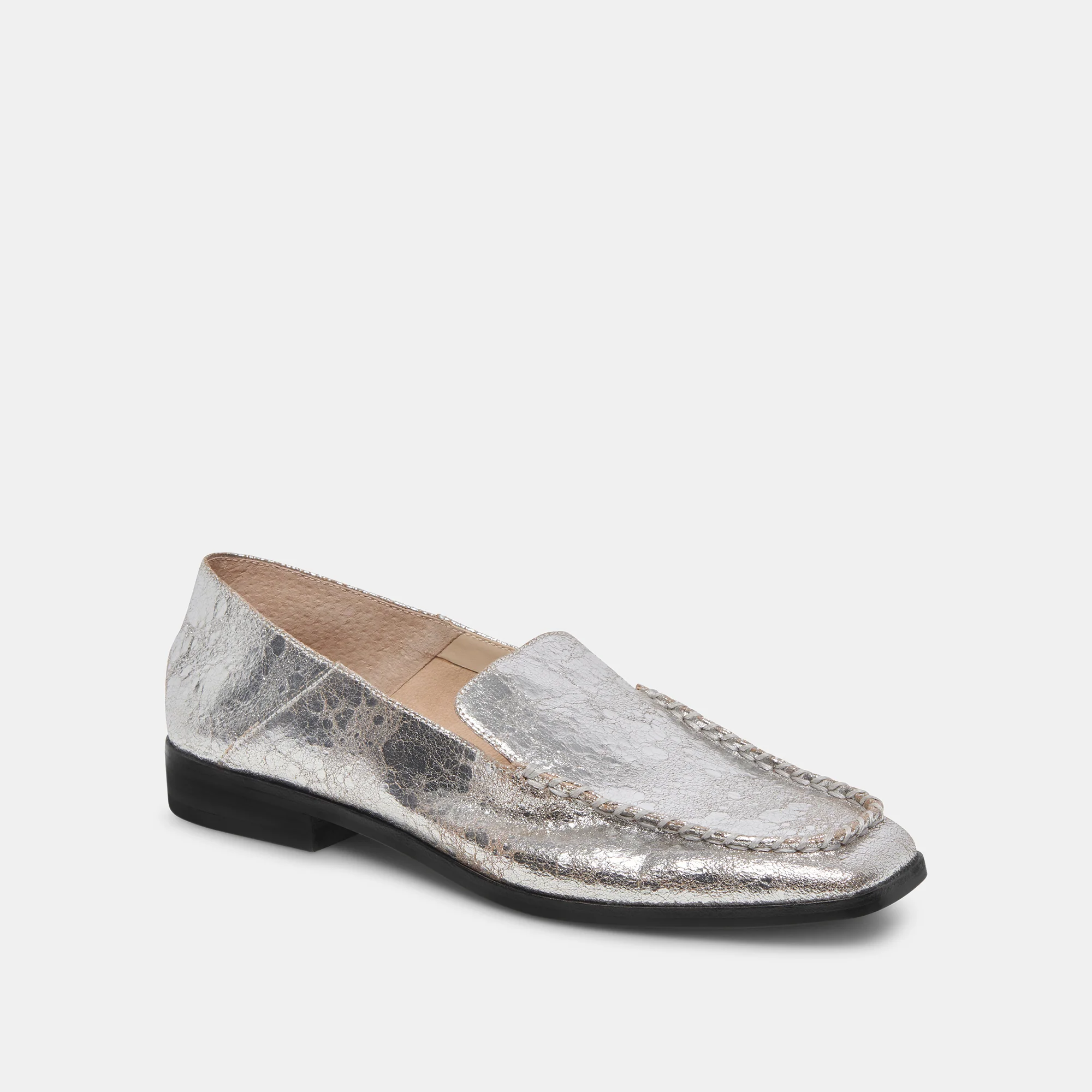 BENY FLATS SILVER DISTRESSED LEATHER - Image 3