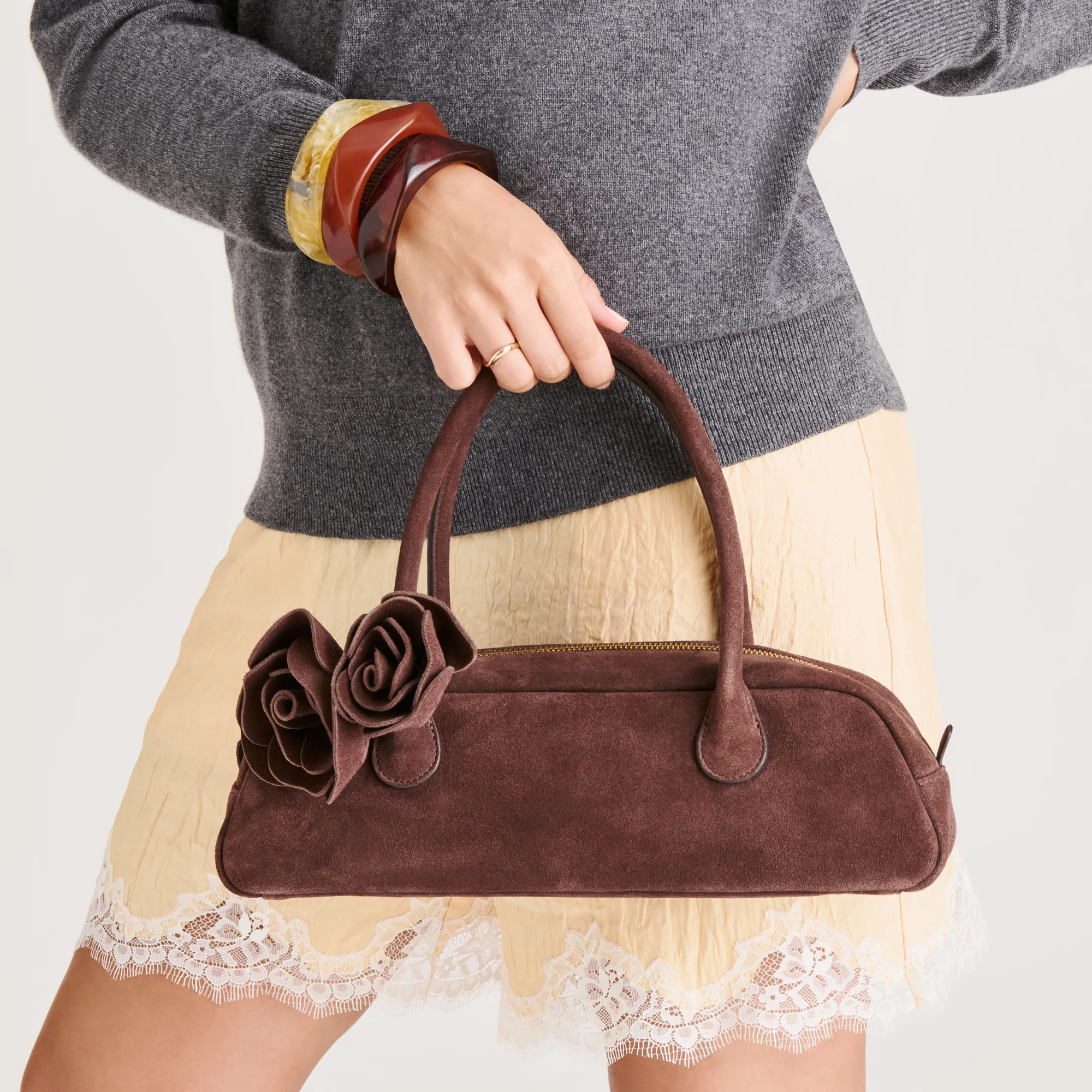 BORACAY SHOULDER BAG CHOCOLATE SUEDE - Image 8