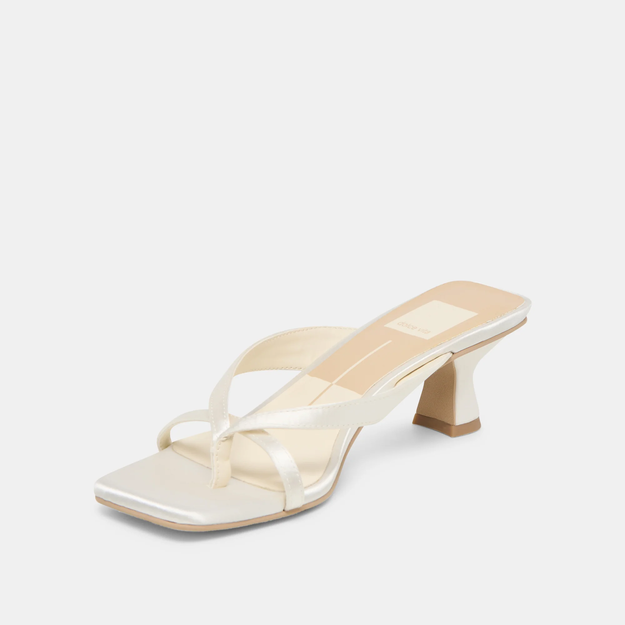 BREVEL WIDE HEELS TRUE WHITE SATIN - Image 4