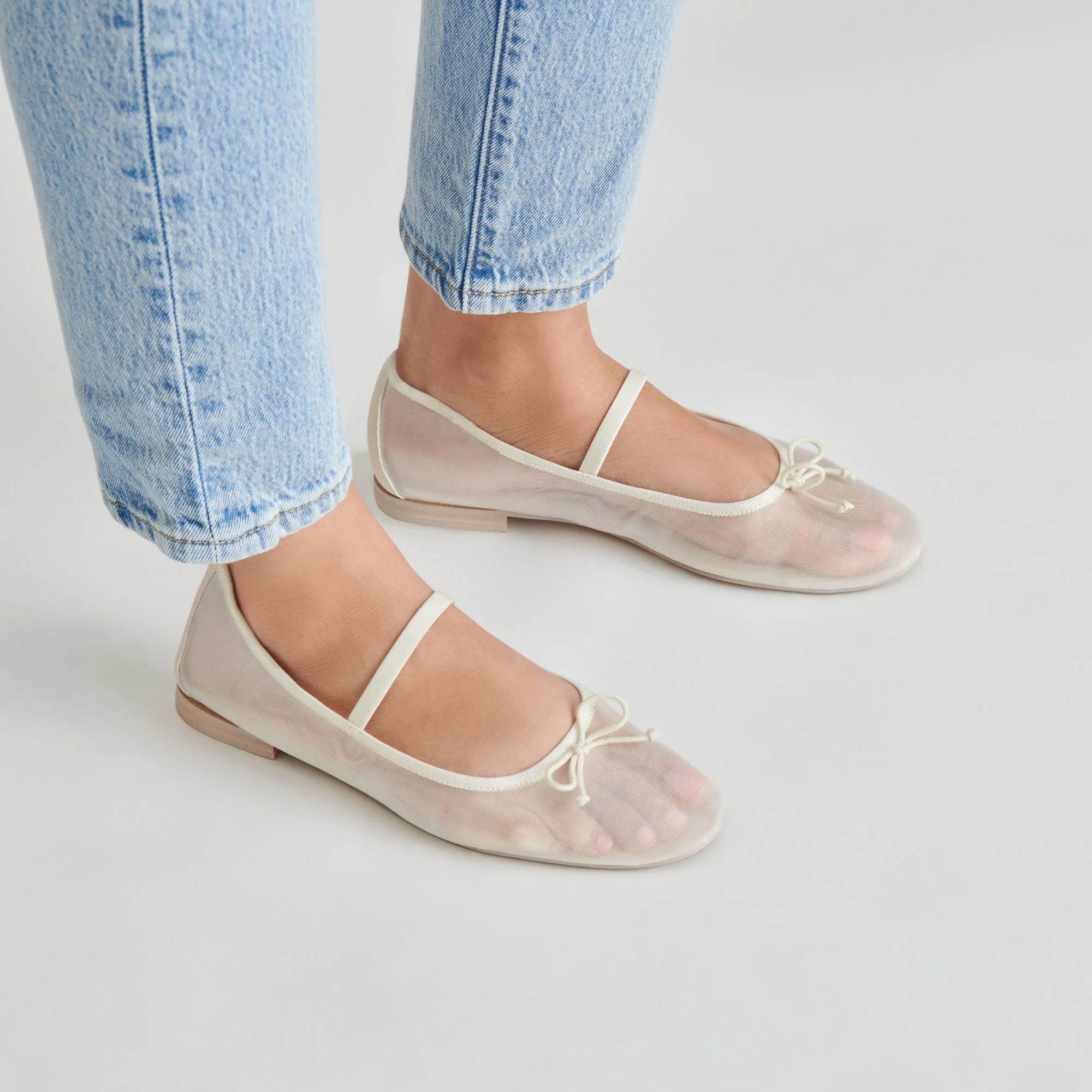 CADEL BALLET FLATS IVORY MESH - Image 10
