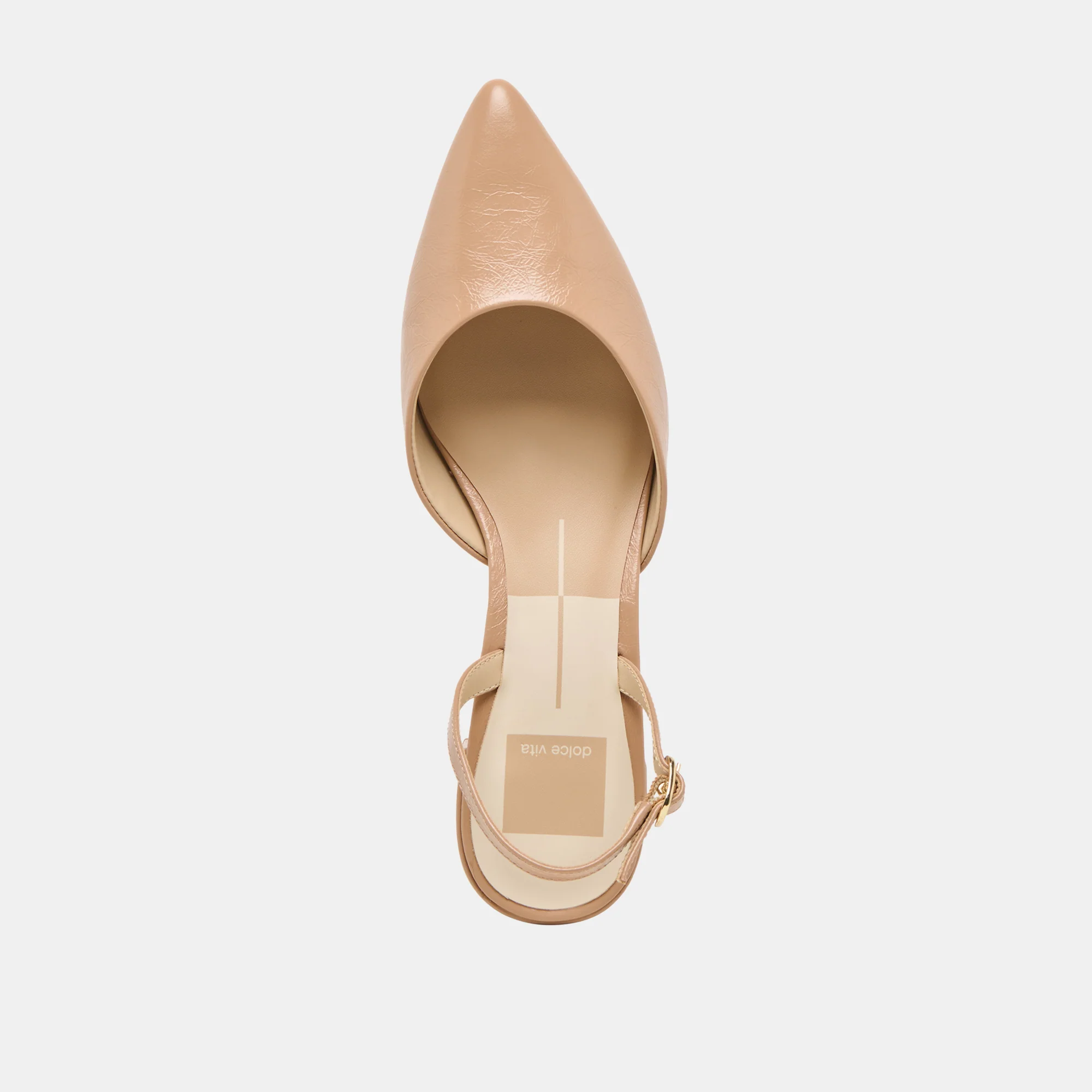 CAREL WIDE HEELS LT TAN CRINKLE PATENT LEATHER - Image 8
