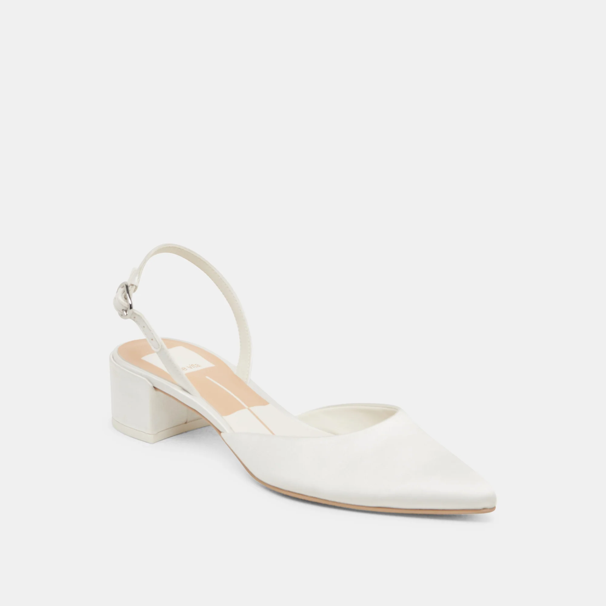 CAREL WIDE HEELS TRUE WHITE SATIN - Image 2