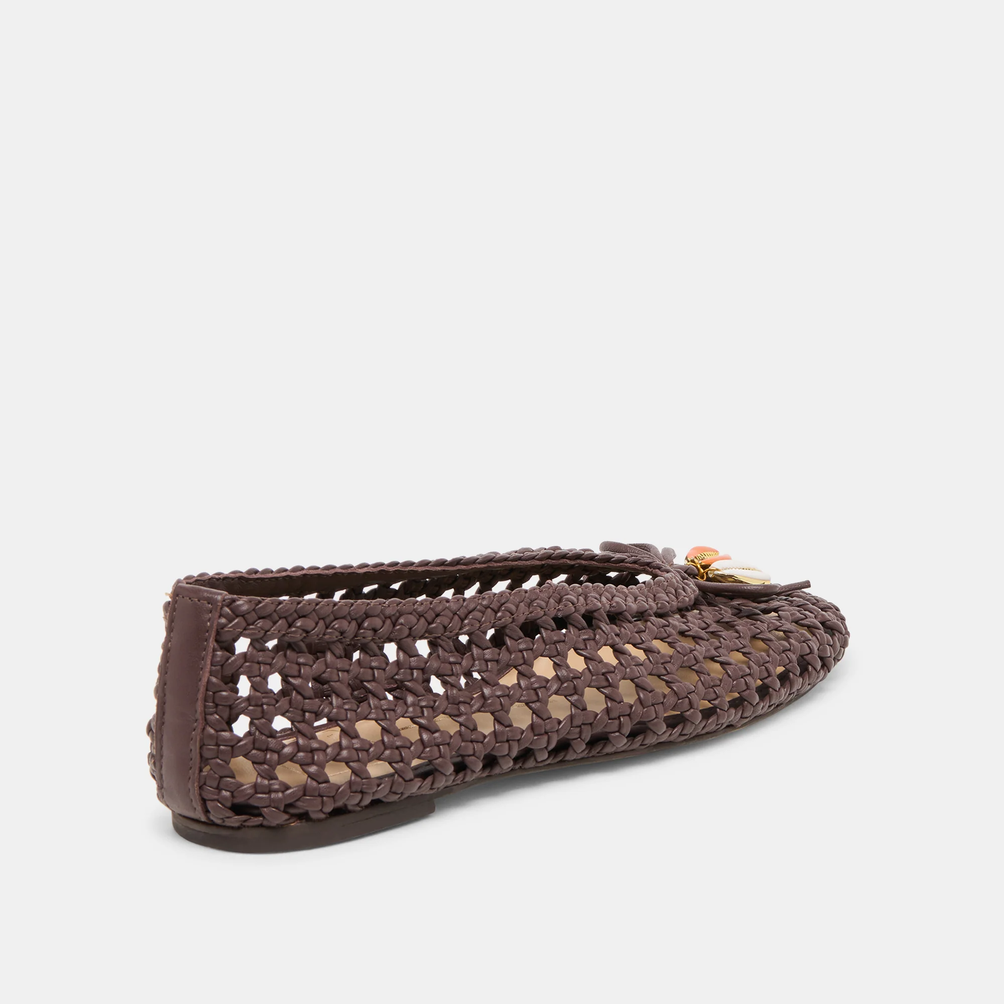 CASON BALLET FLATS DK BROWN WOVEN LEATHER - Image 5
