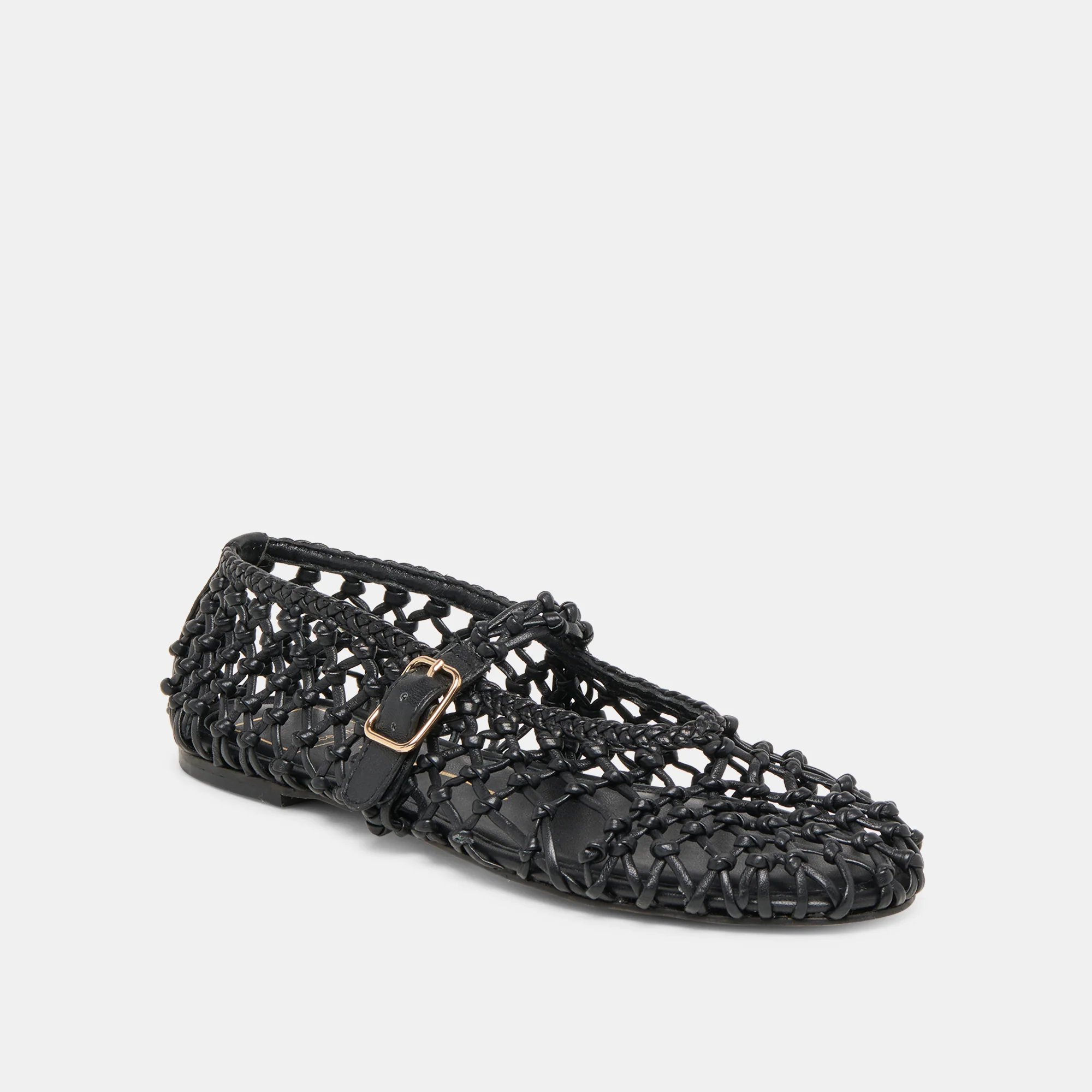CLAIR BALLET FLATS BLACK WOVEN LEATHER - Image 3