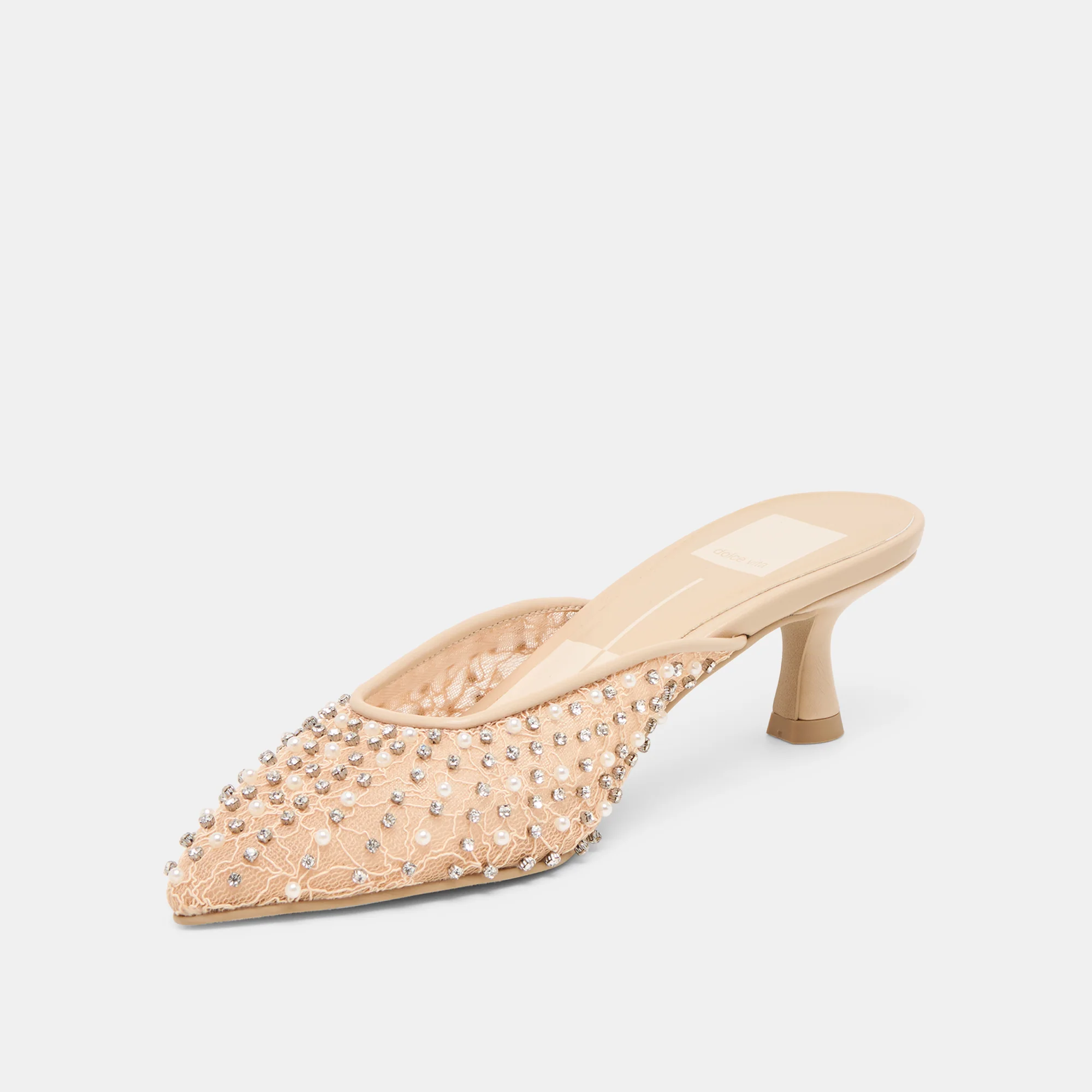 CLEO PEARL HEELS BLUSH LACE MESH - Image 7