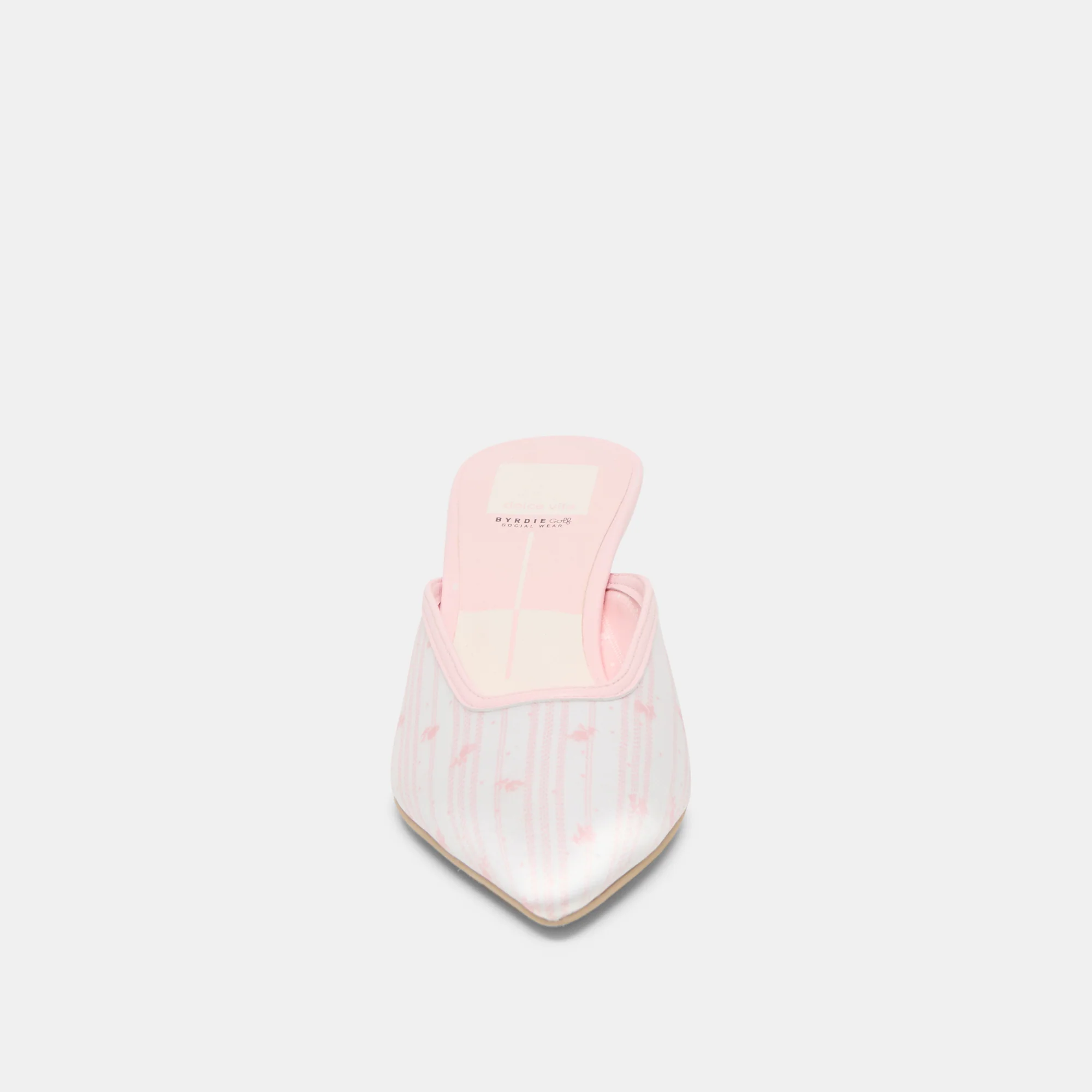 CLEO X BYRDIE GOLF WIDE HEELS PINK FLORAL SATIN - Image 6