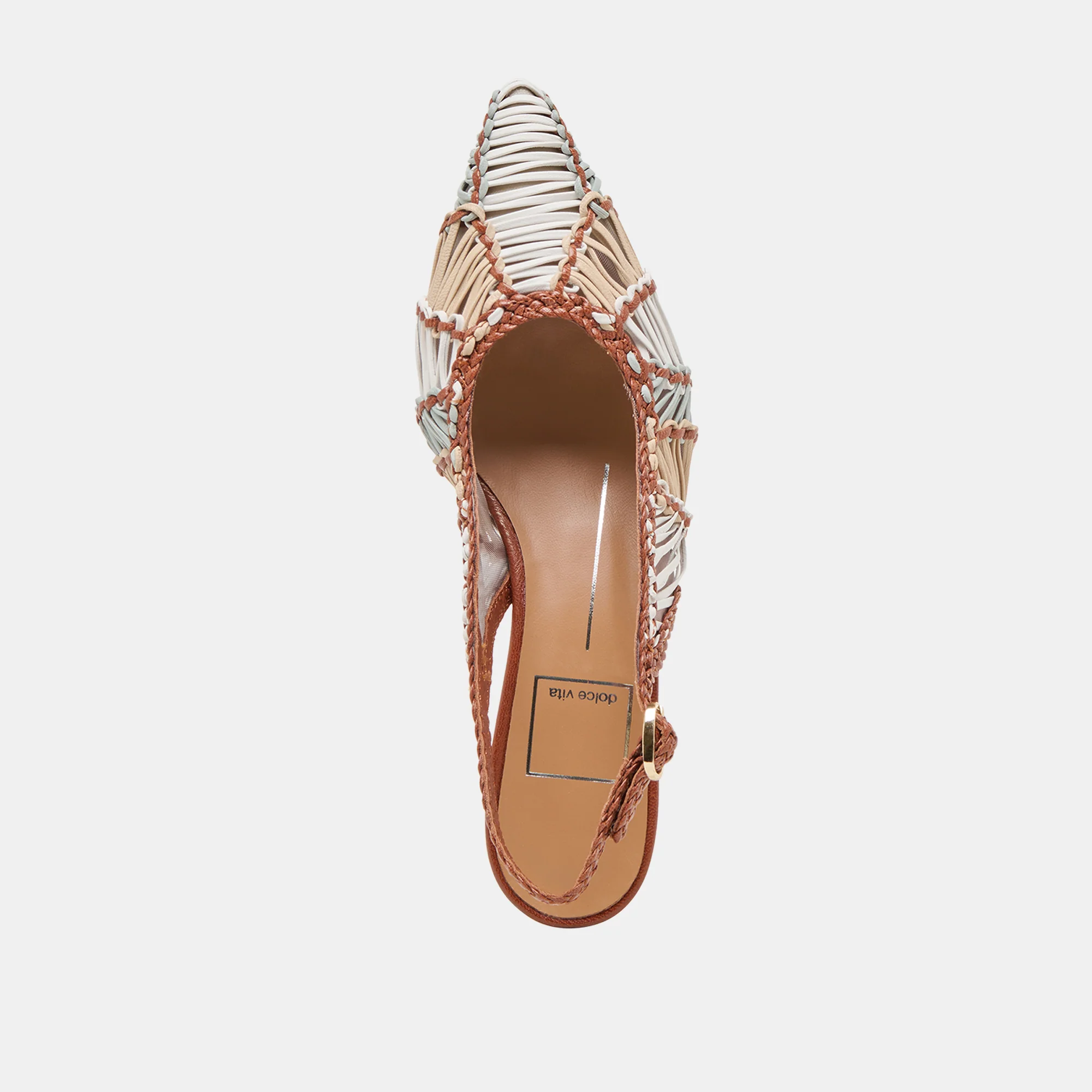 DAFNEY HEELS TAN MULTI WOVEN LEATHER - Image 8