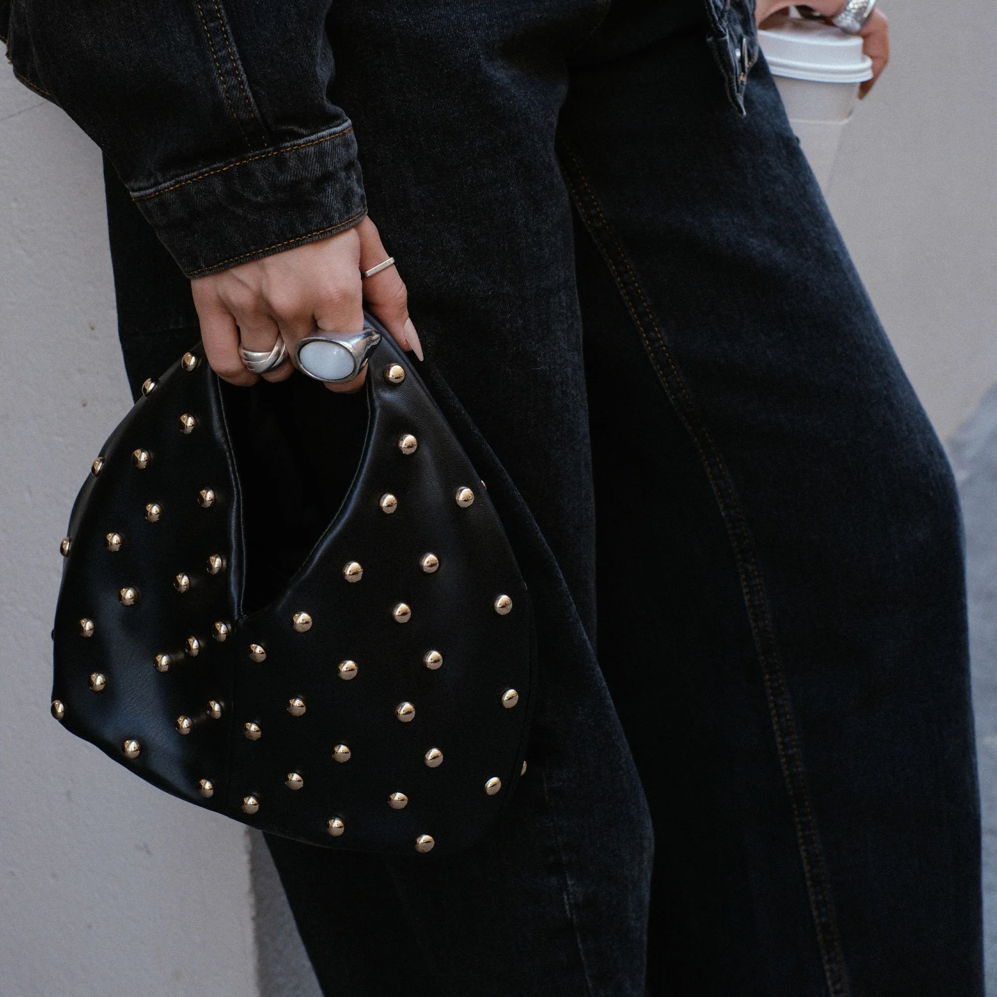 DAHLIA HANDBAG BLACK STELLA - Image 6