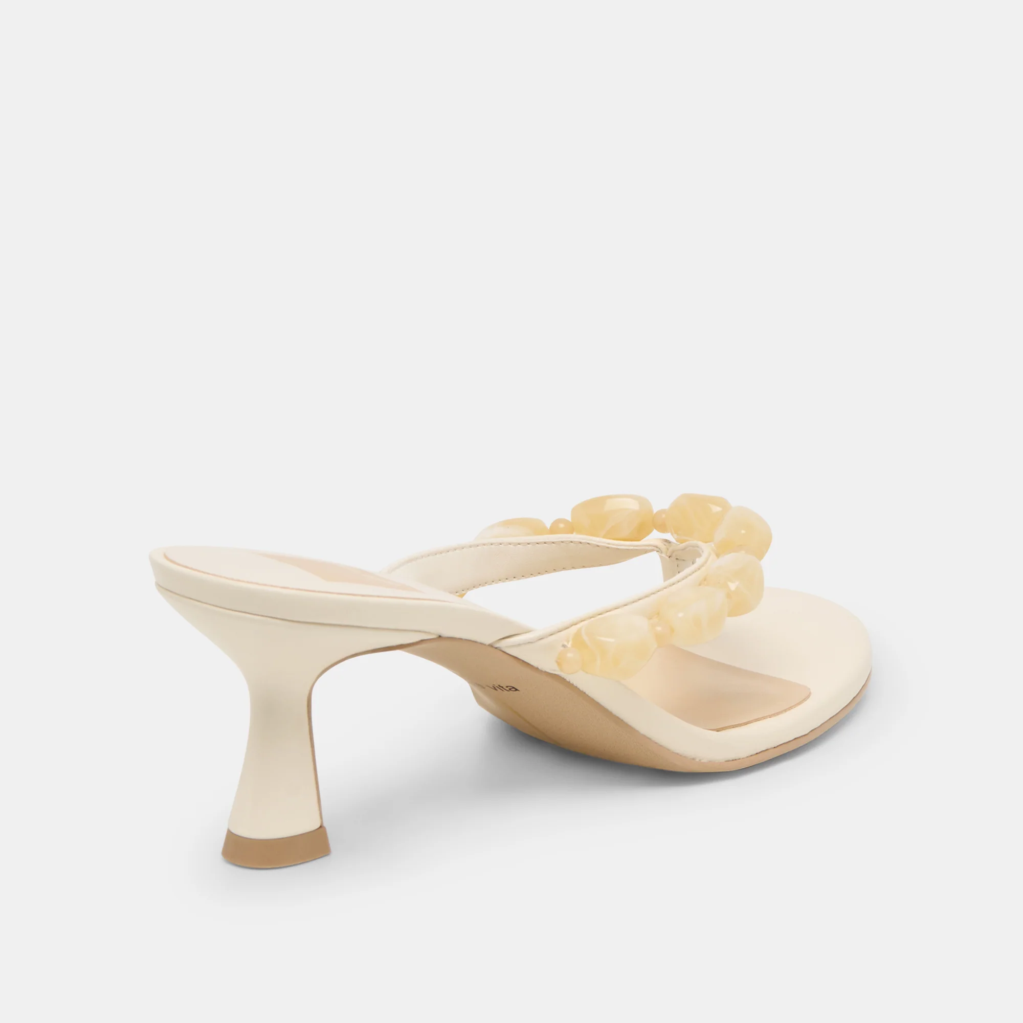 DAKSIE HEELS OFF WHITE LEATHER - Image 3