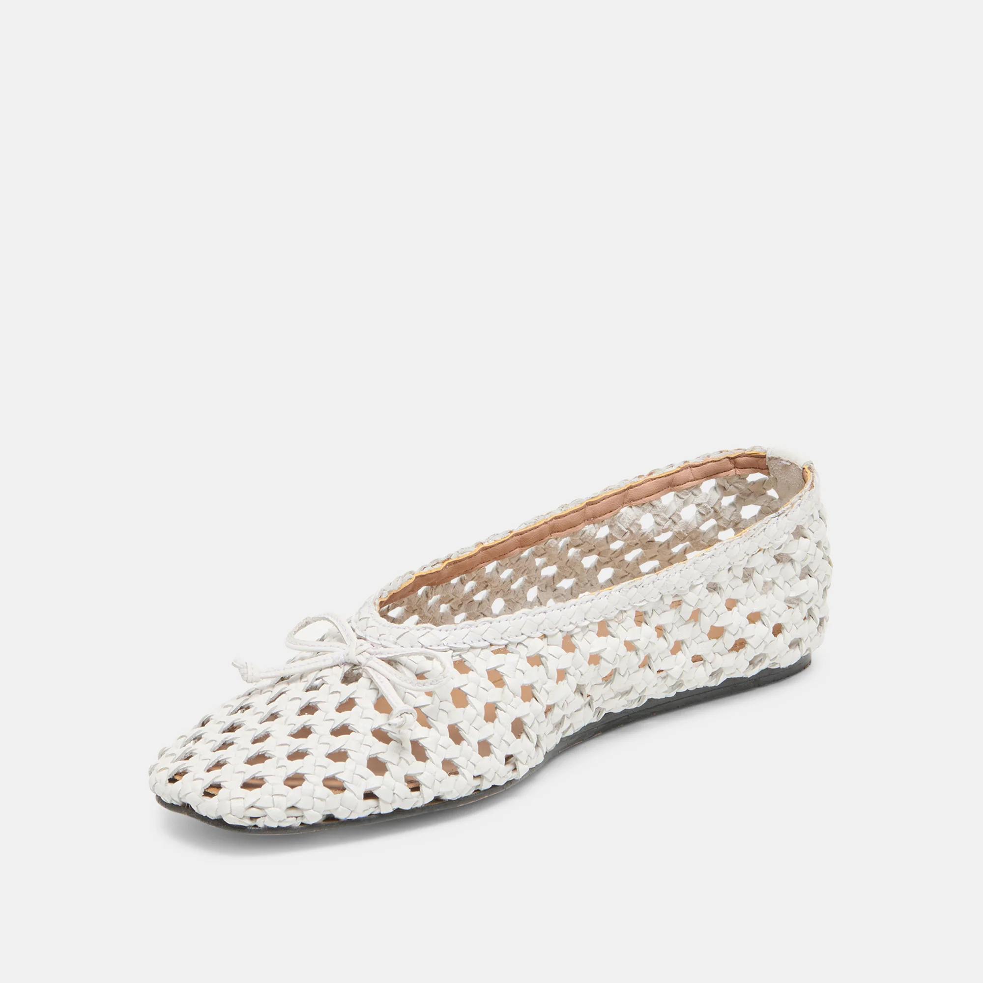 EDDA BALLET FLATS BONE WOVEN LEATHER - Image 4