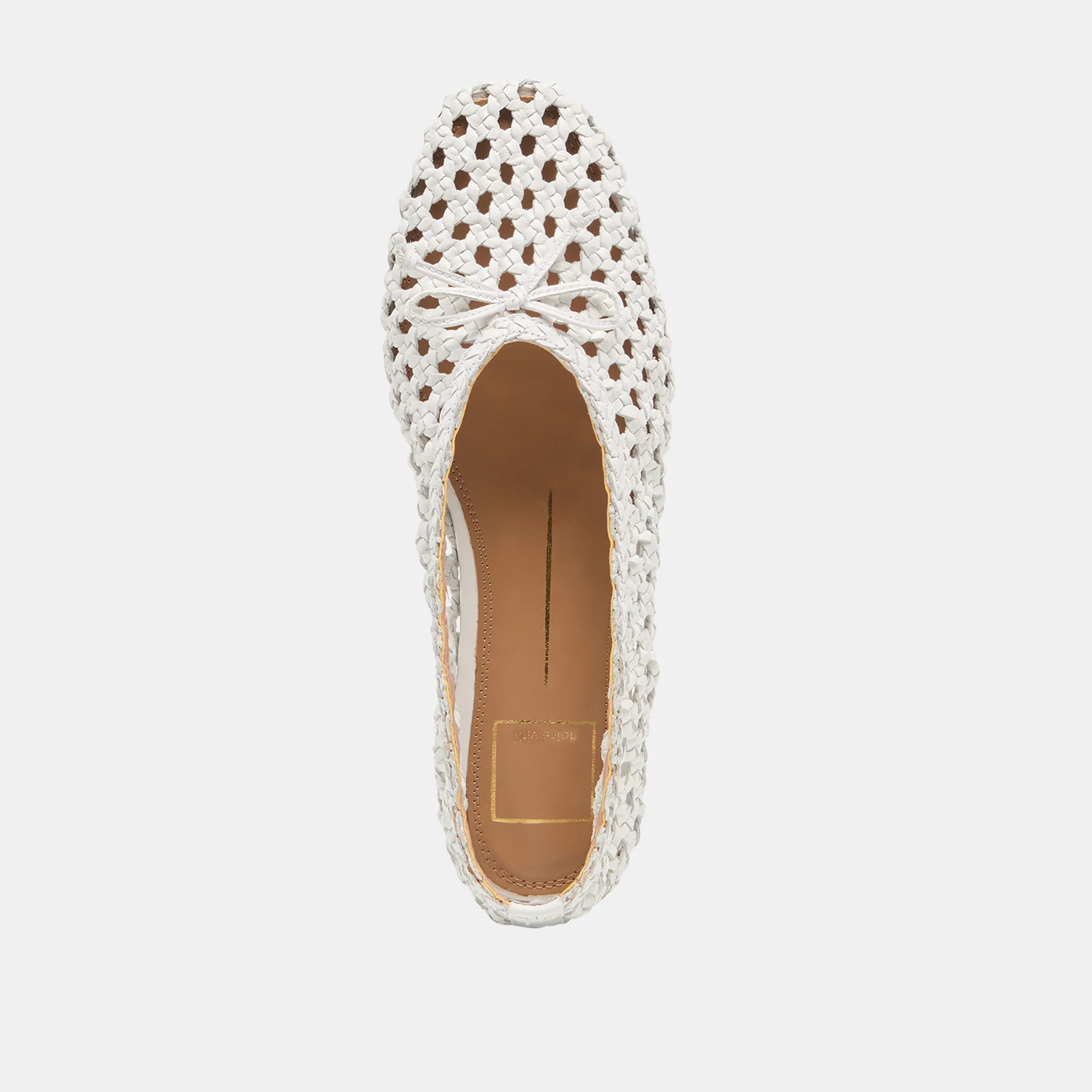 EDDA BALLET FLATS BONE WOVEN LEATHER - Image 8