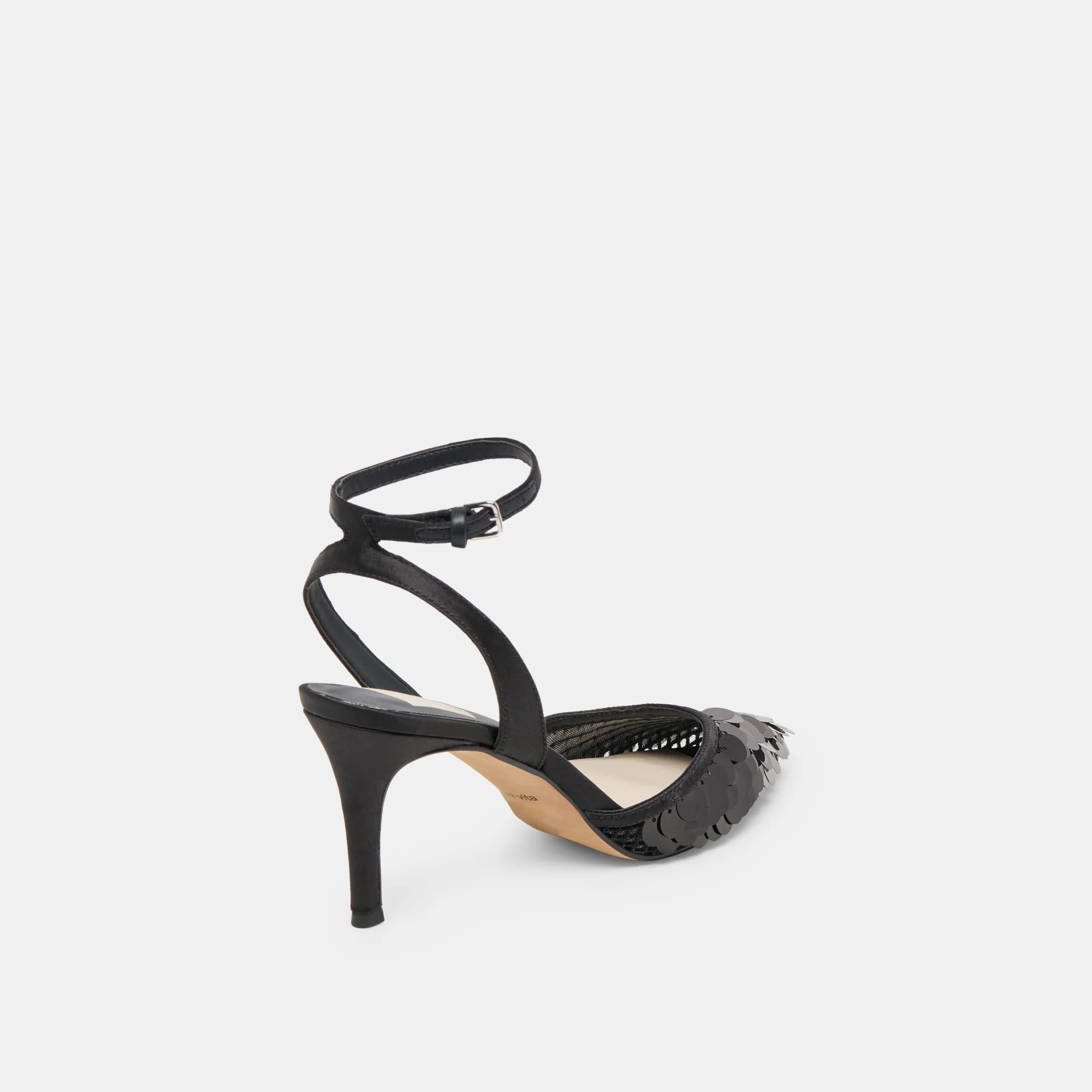 ELIZZA CONFETTI HEELS ONYX WOVEN MESH - Image 5