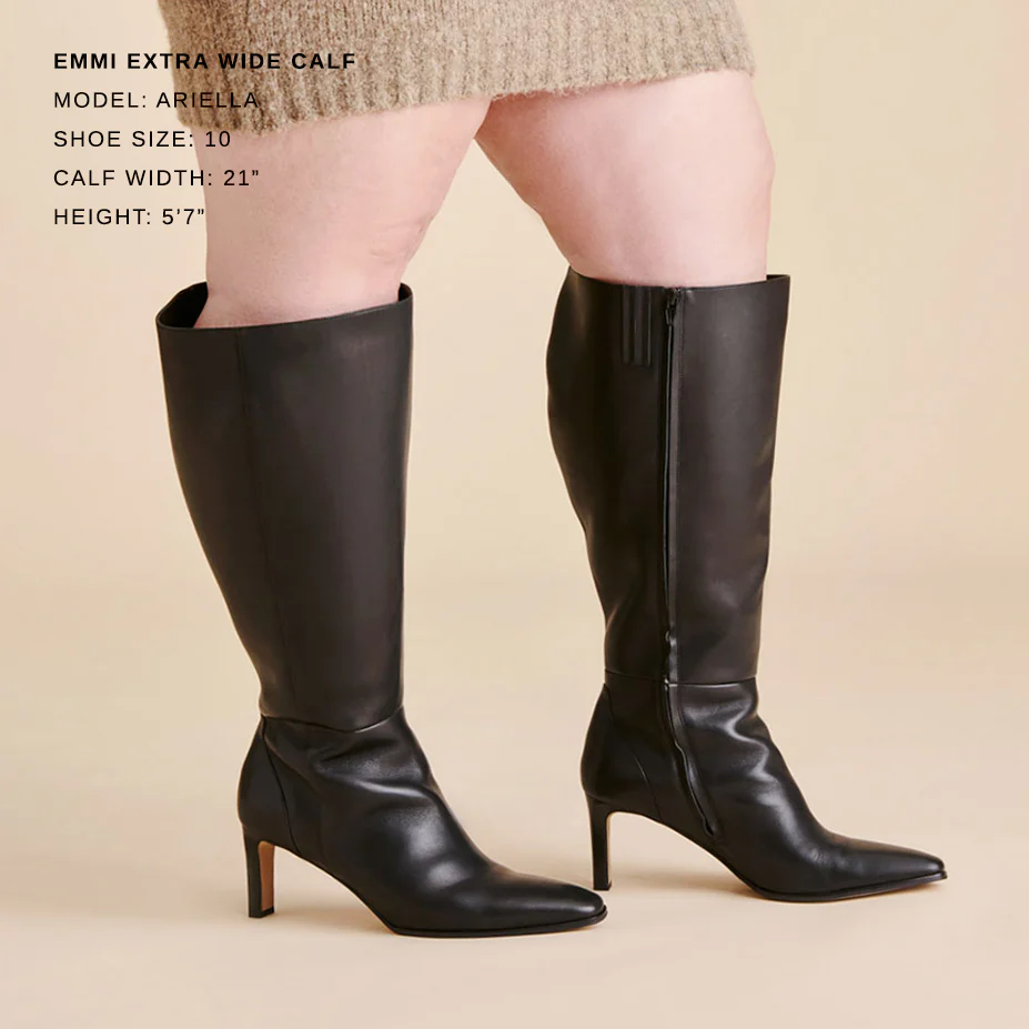 EMMI EXTRA WIDE CALF BOOTS BLACK LEATHER - Image 4