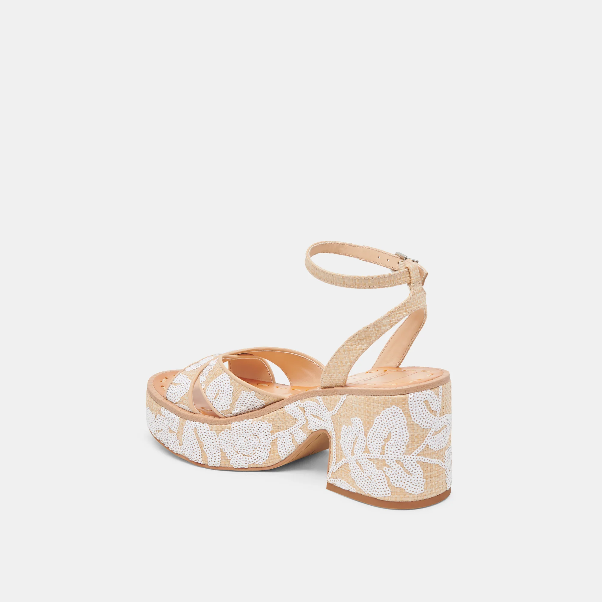 ENIKO HEELS NATURAL MULTI FLORAL SEQUIN - Image 5