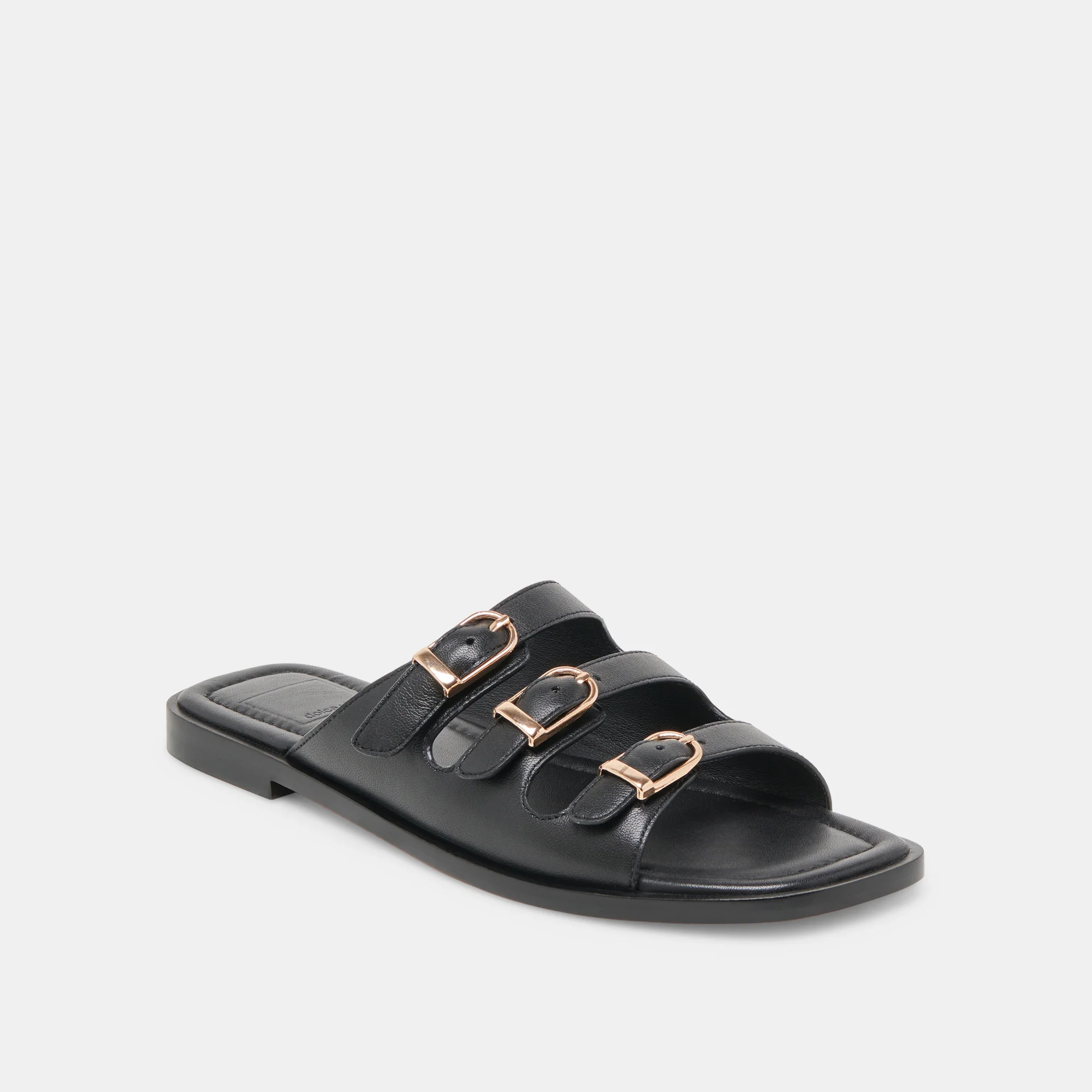 FIN SANDALS BLACK LEATHER - Image 2