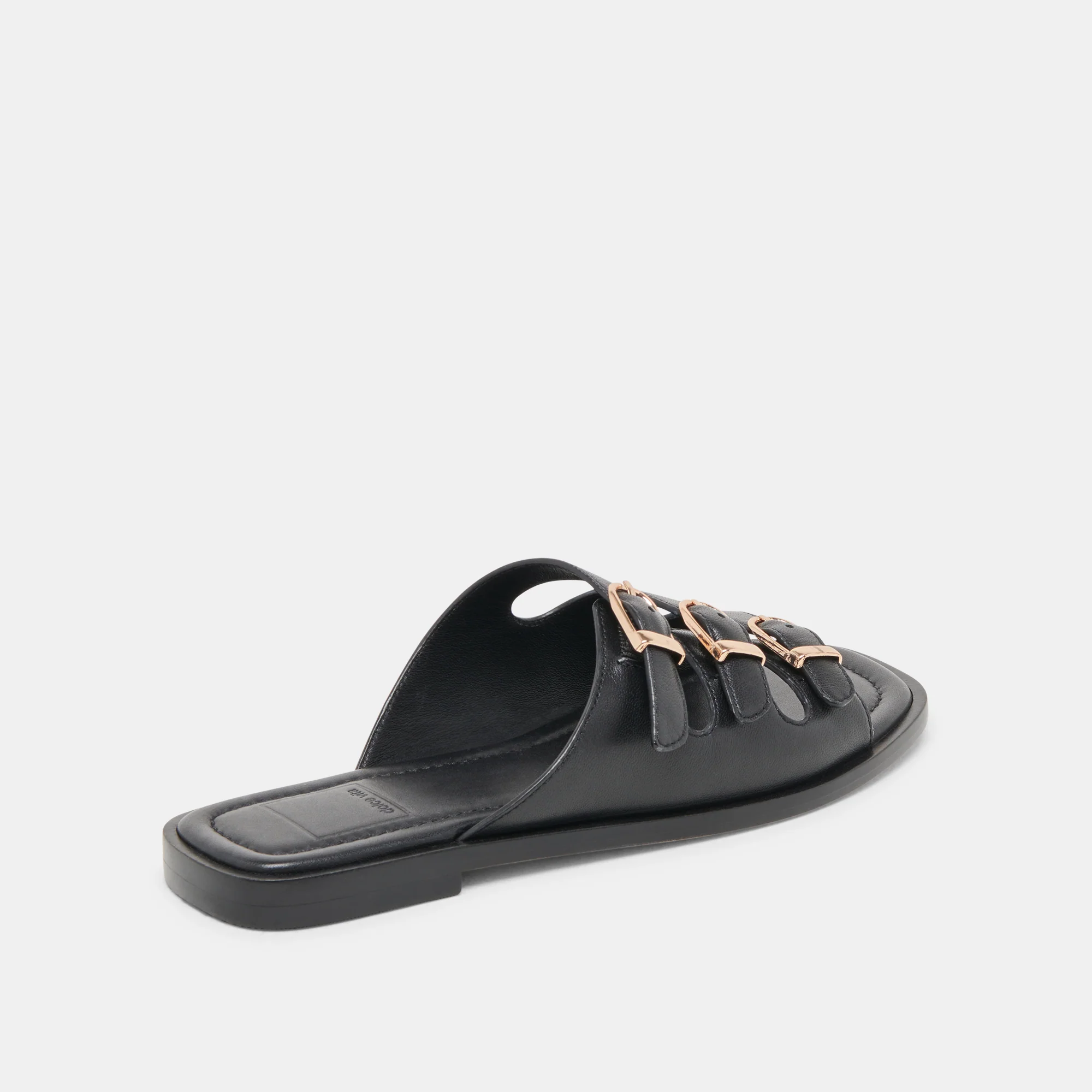 FIN SANDALS BLACK LEATHER - Image 3