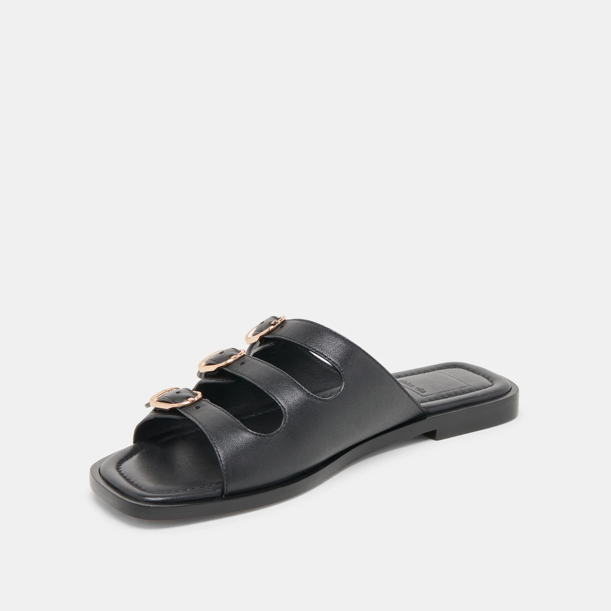 FIN SANDALS BLACK LEATHER - Image 4