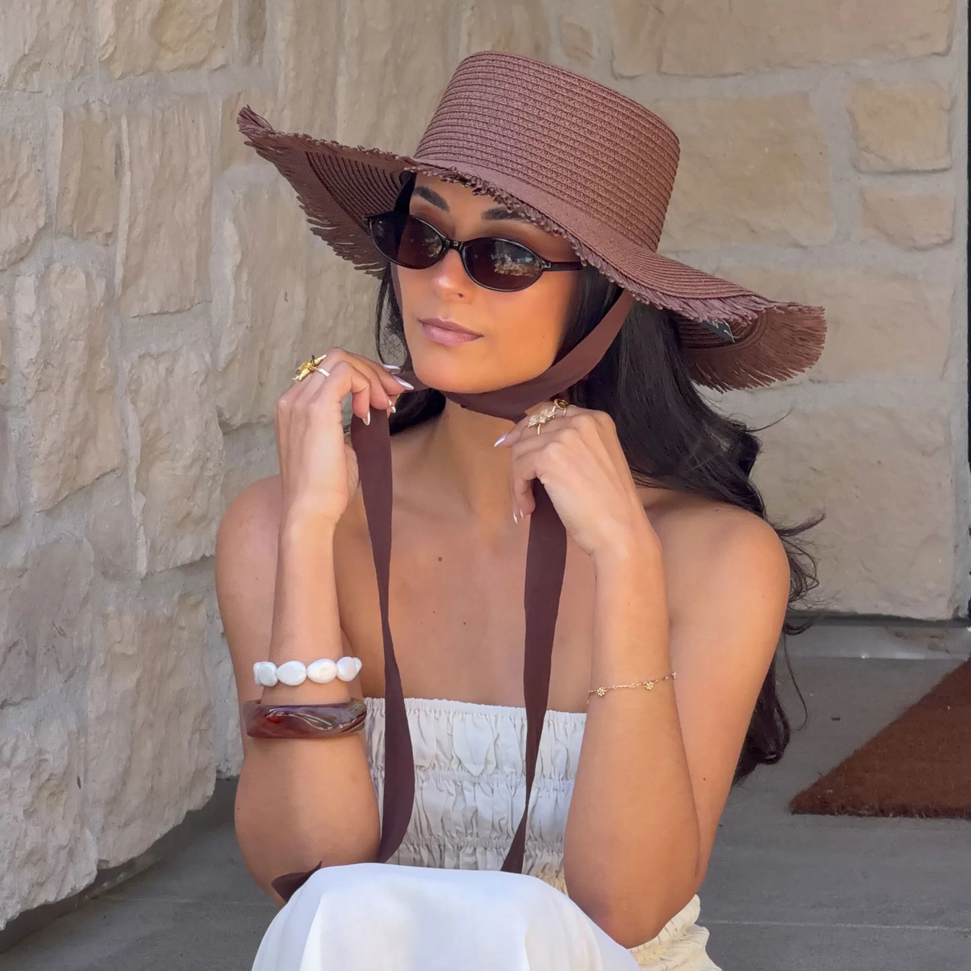 FLOPPY SUNHAT DARK BROWN - Image 4