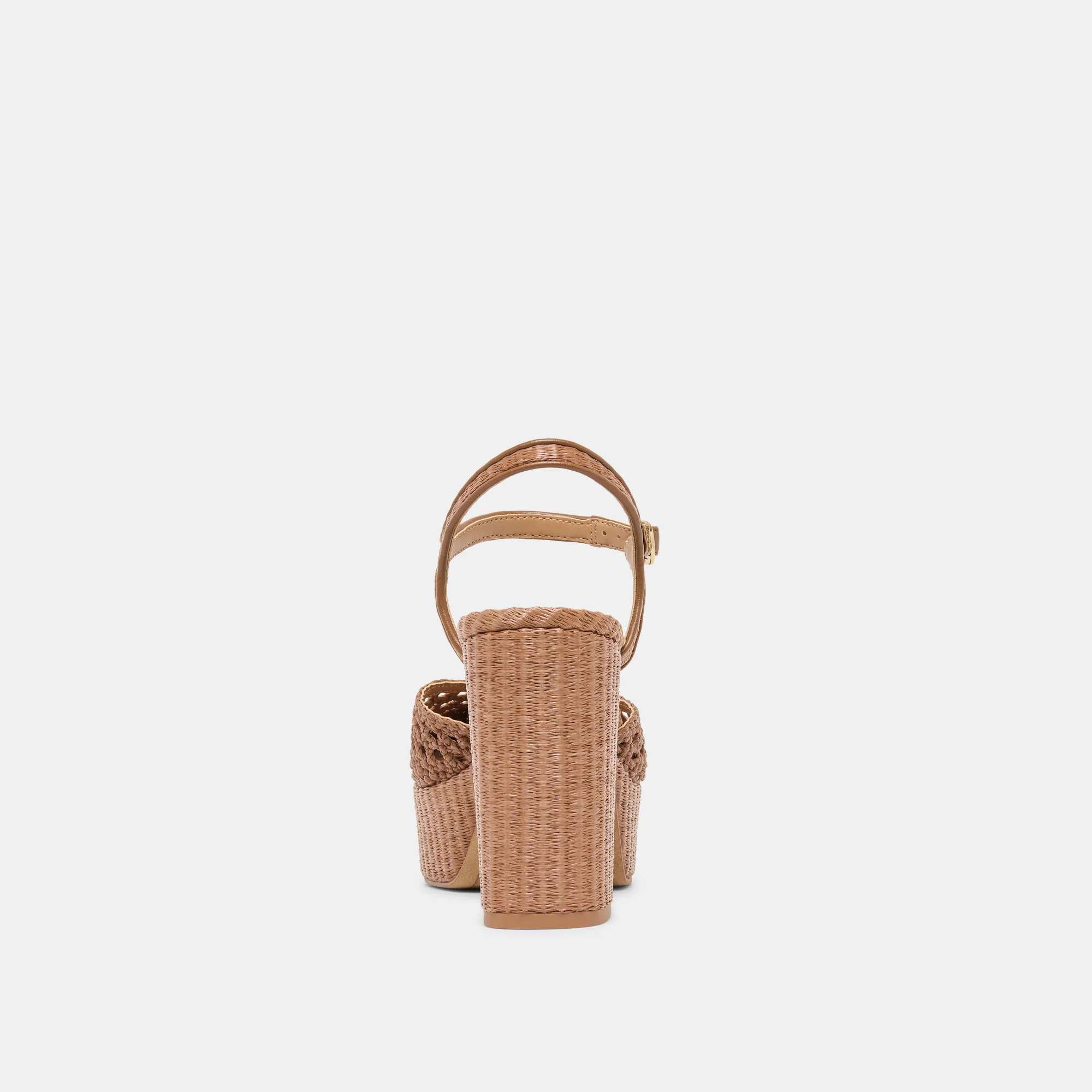GERO HEELS MID BROWN WOVEN RAFFIA - Image 9