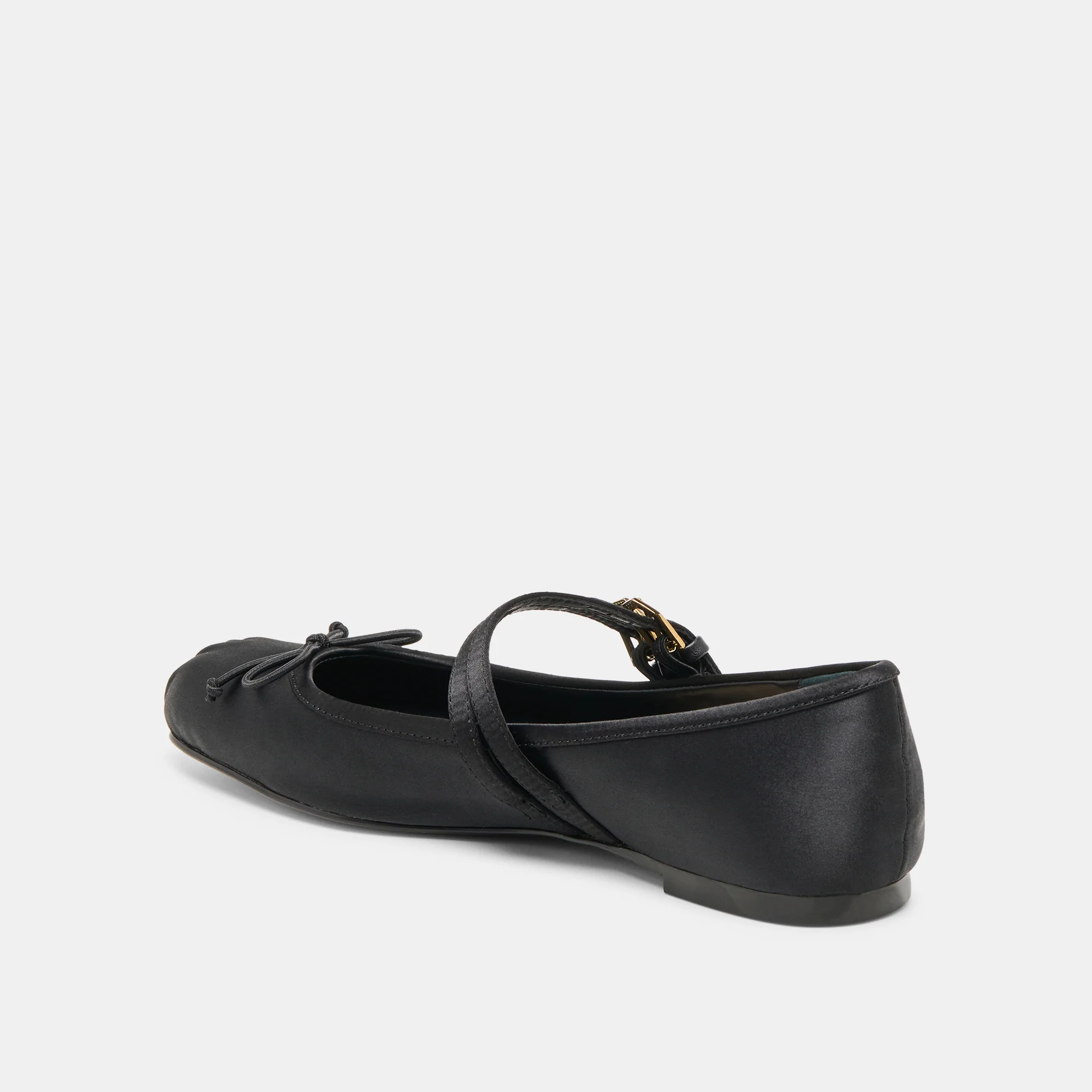 GIBSEN BALLET FLATS ONYX SATIN - Image 5