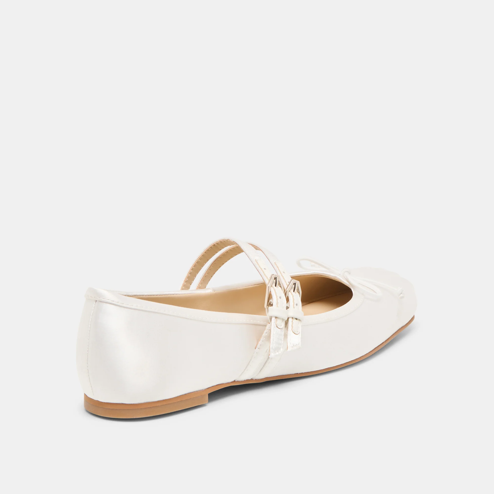 GIBSEN BALLET FLATS TRUE WHITE SATIN - Image 3