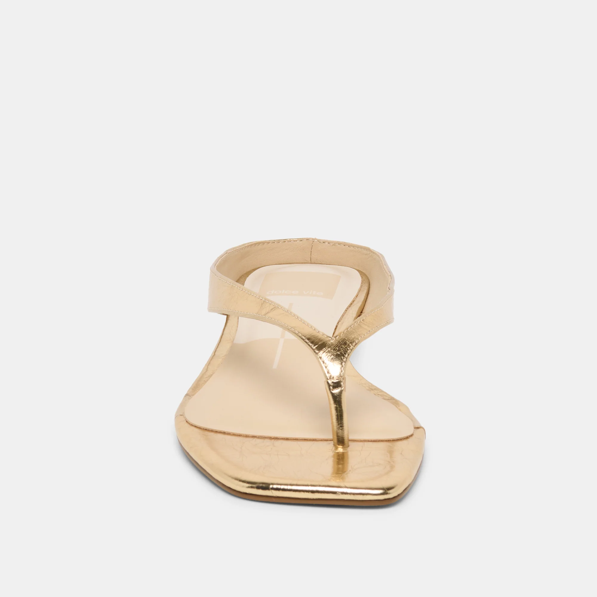GIZEL SANDALS GOLD CRINKLE PATENT - Image 8