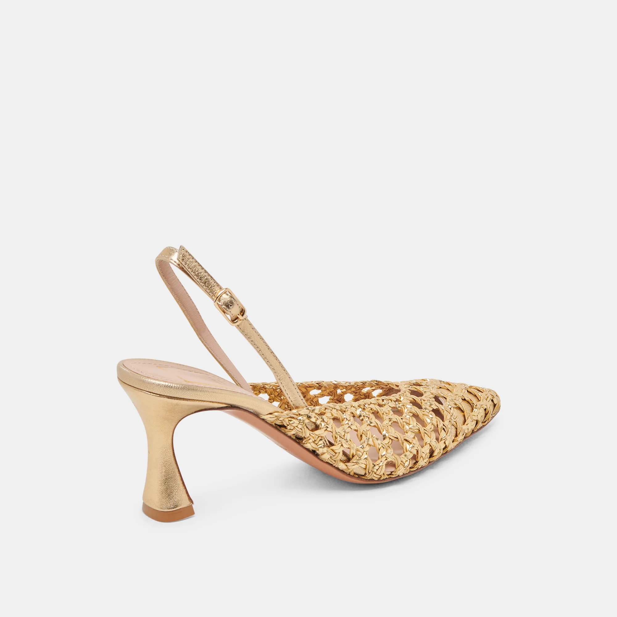 GLORIA HEELS GOLD WOVEN - Image 3