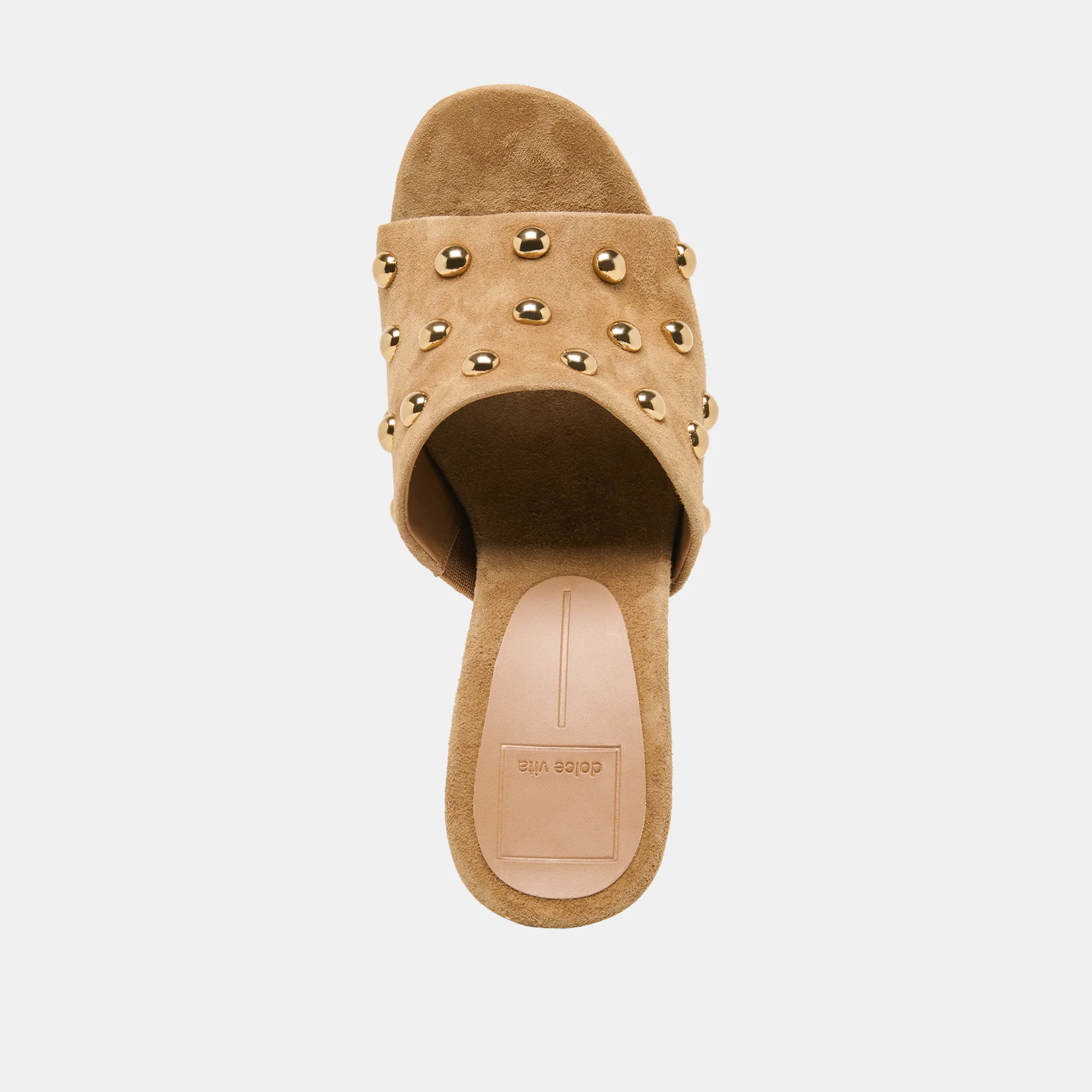 HOLTA STUD WEDGES LT BROWN SUEDE - Image 8