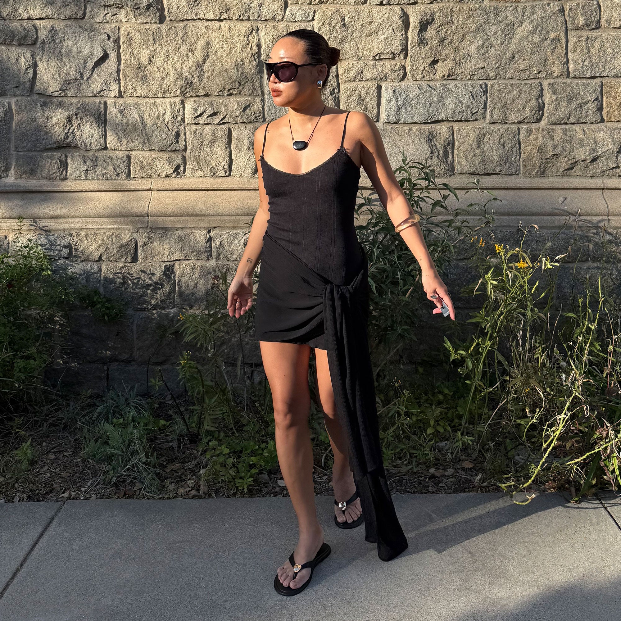 JAINA SANDALS BLACK LEATHER - Image 2