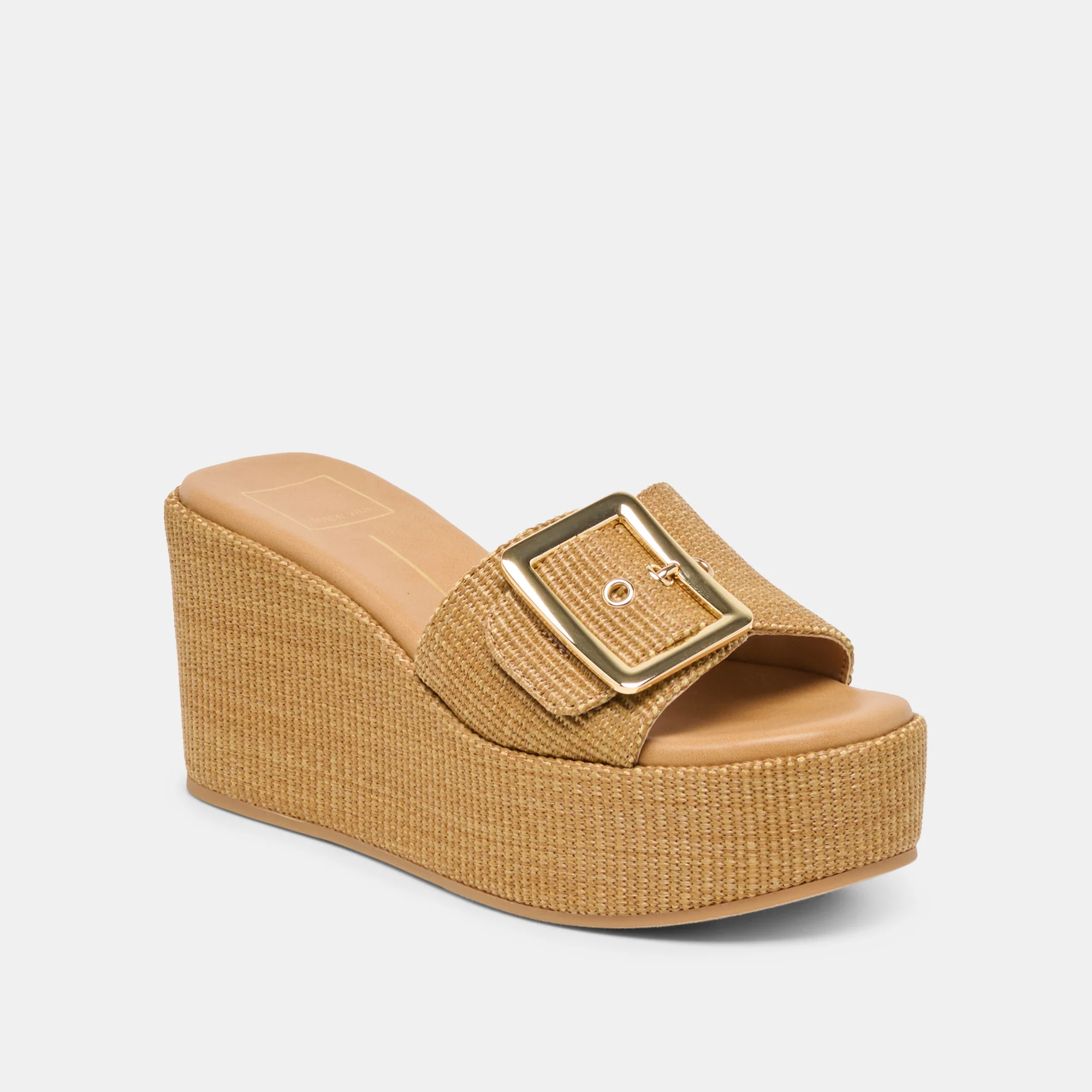 JILIAN WIDE WEDGES MOCHA RAFFIA - Image 2