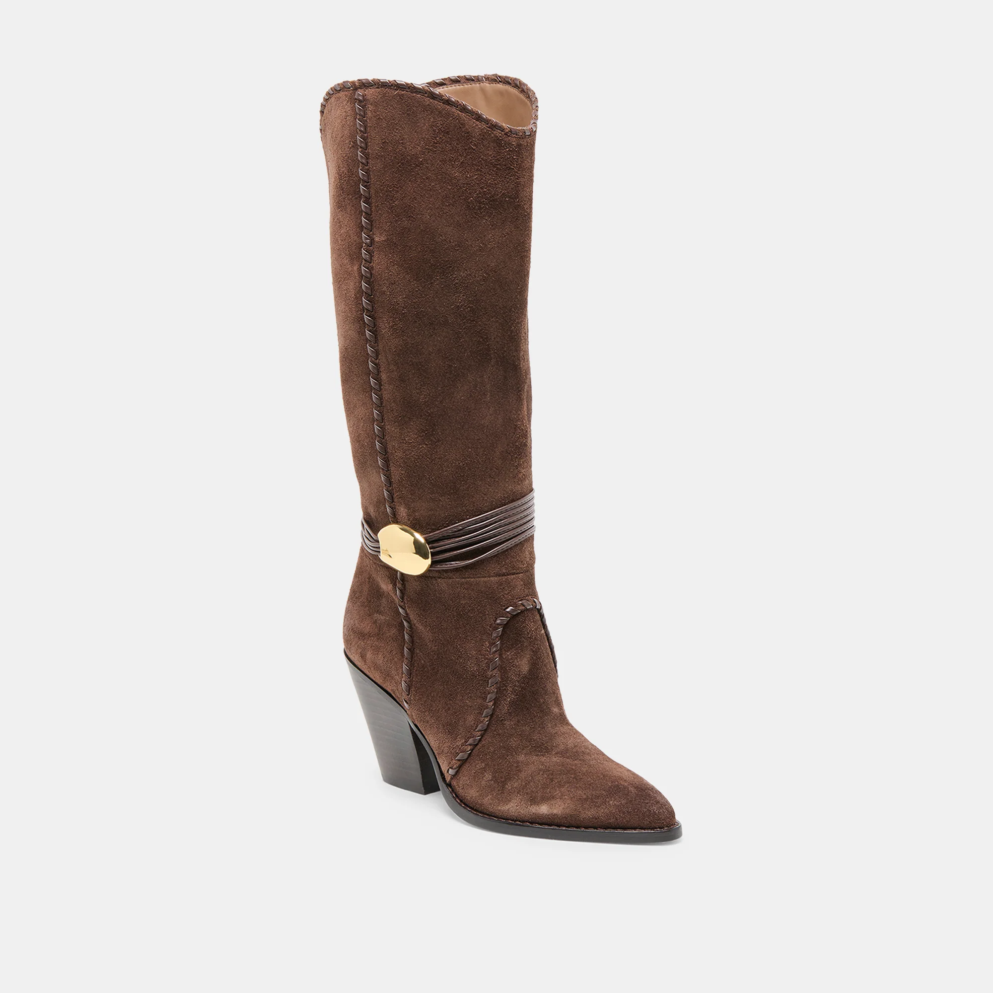 JODY WIDE CALF BOOTS DK BROWN SUEDE - Image 3