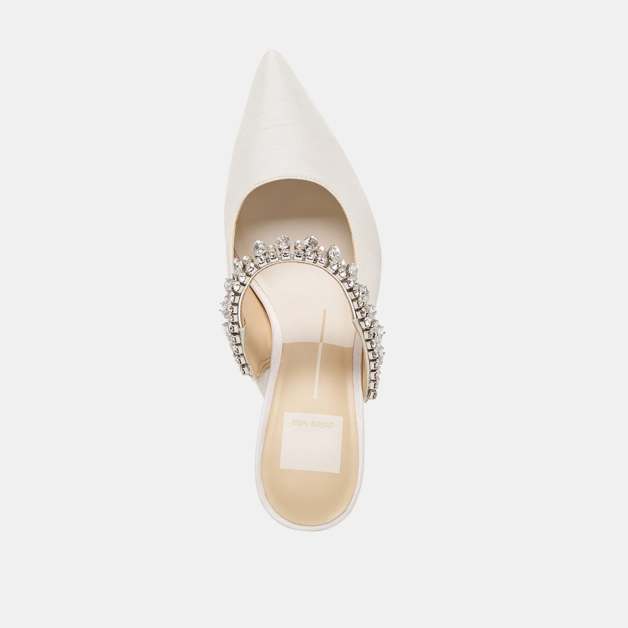 KELI CRYSTAL HEELS WHITE SATIN - Image 11