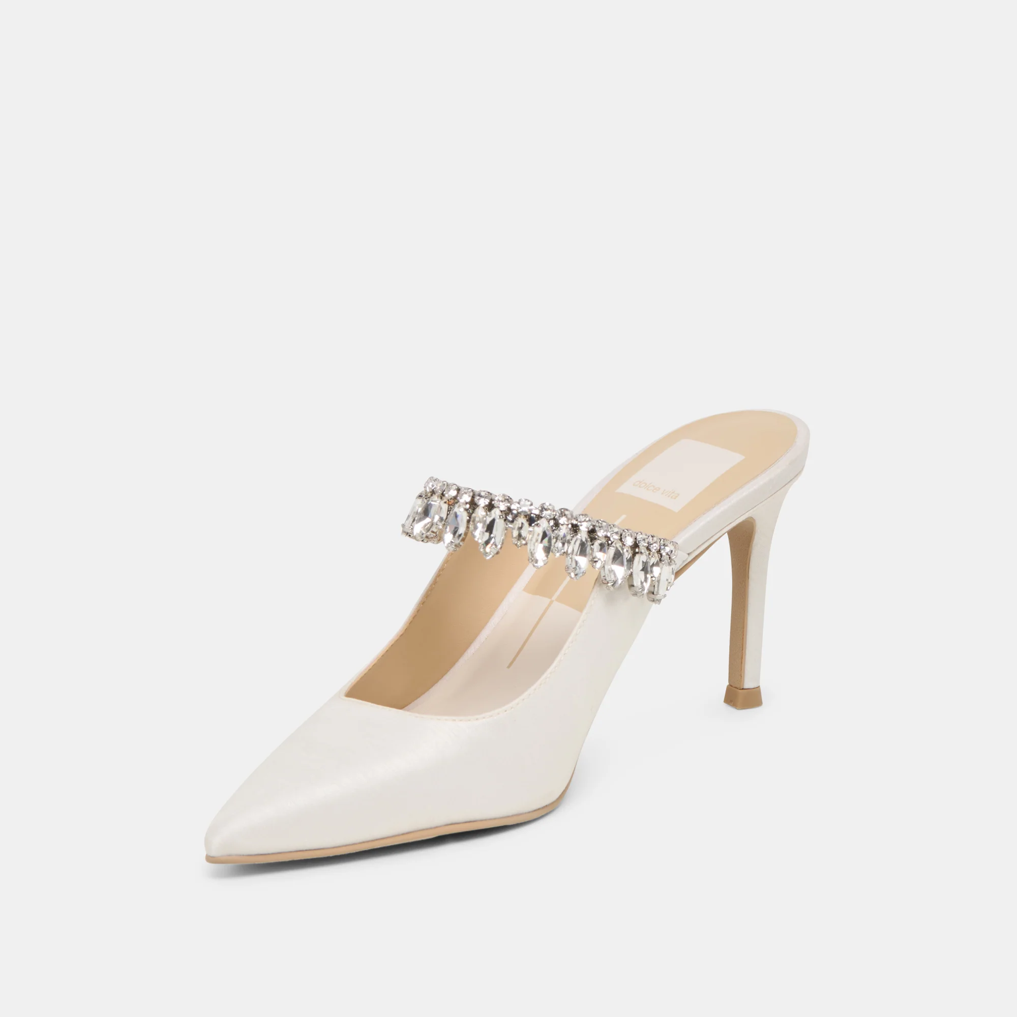 KELI CRYSTAL HEELS WHITE SATIN - Image 7