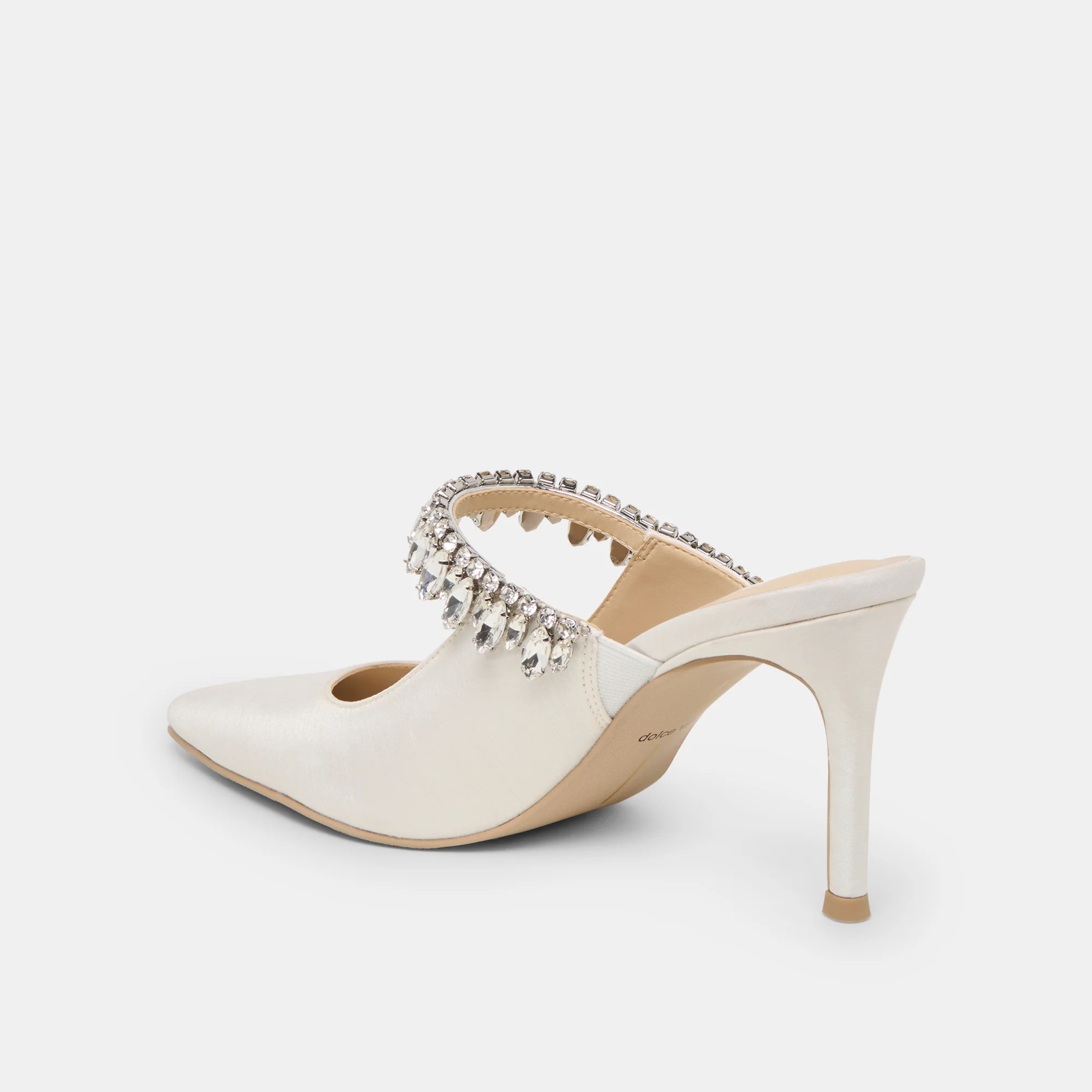 KELI CRYSTAL HEELS WHITE SATIN - Image 8
