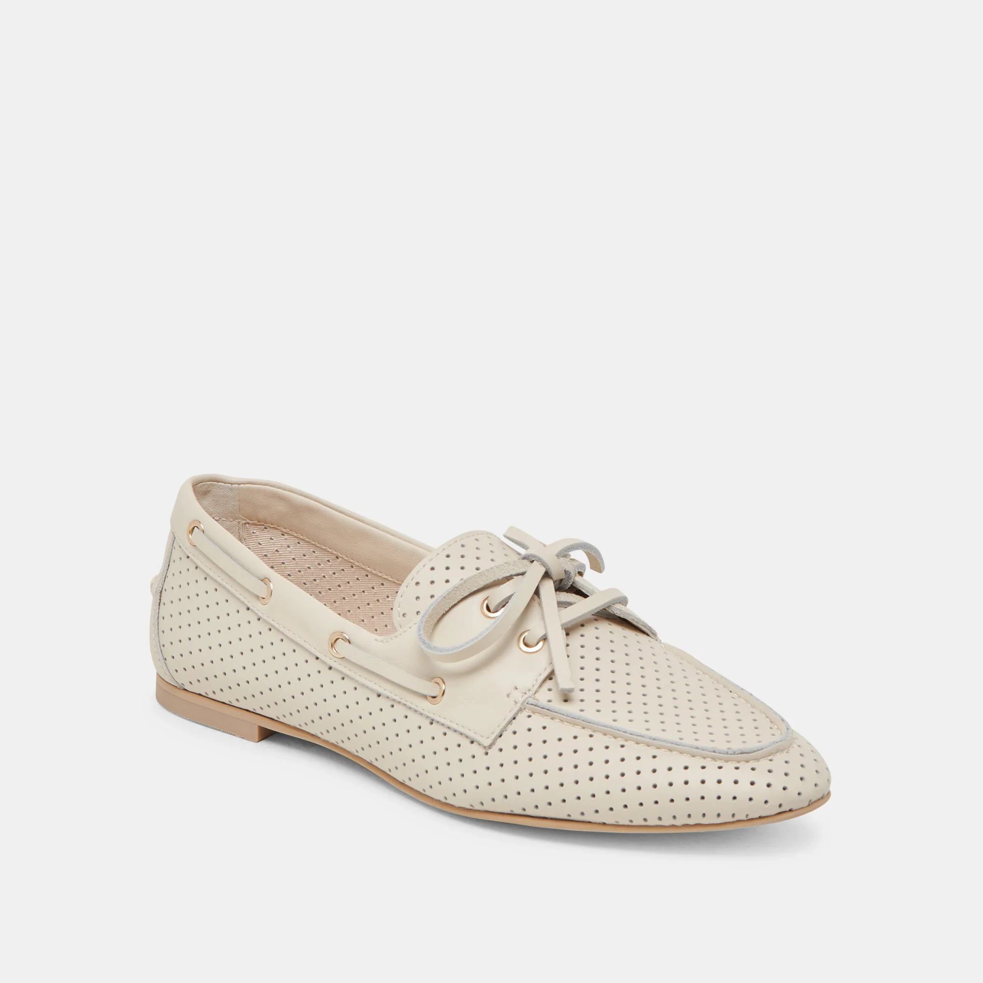 LAKIN LOAFERS IVORY PERFORATED LEATHER - Image 3