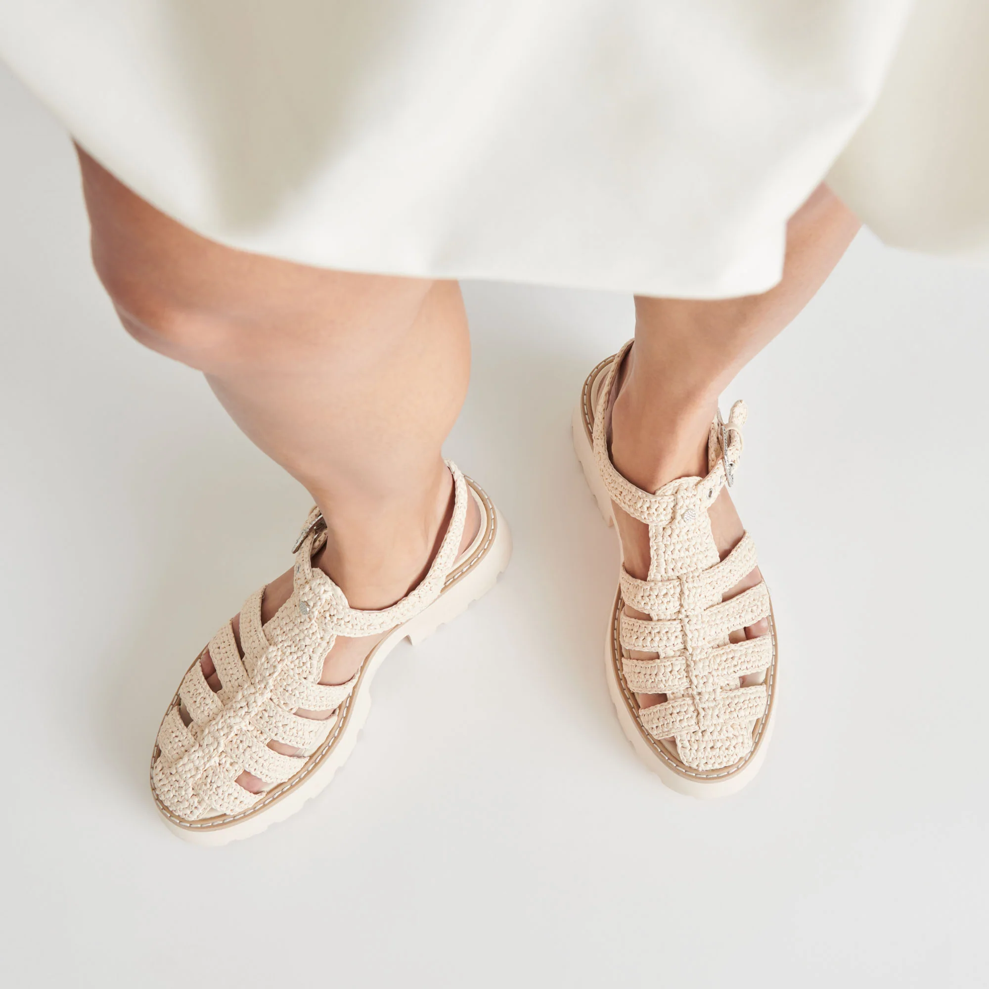 LASLY SANDALS OATMEAL KNIT - Image 4