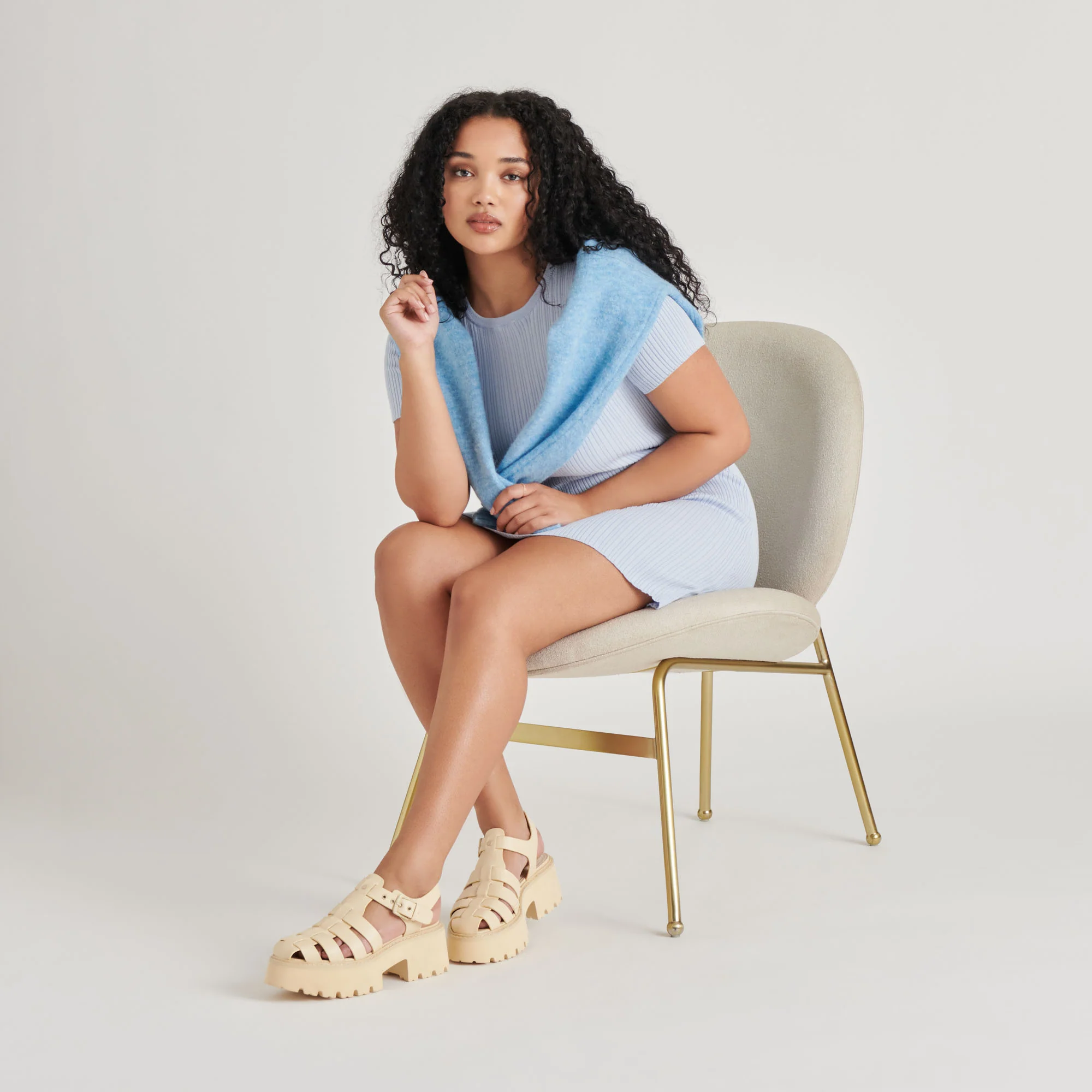 LASLY TONAL SANDALS LIGHT YELLOW LEATHER - Image 2