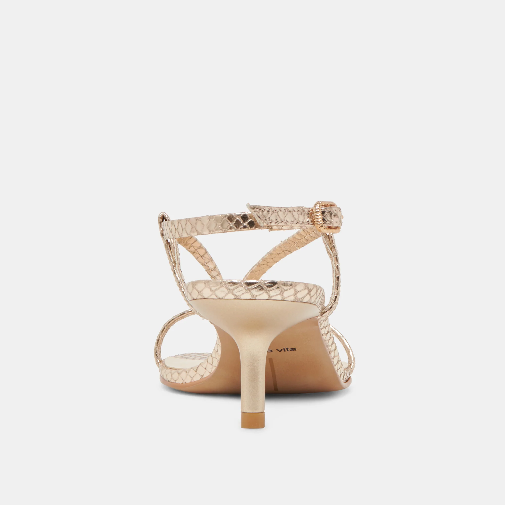 LAURY HEELS CHAMPAGNE EMBOSSED LEATHER - Image 11