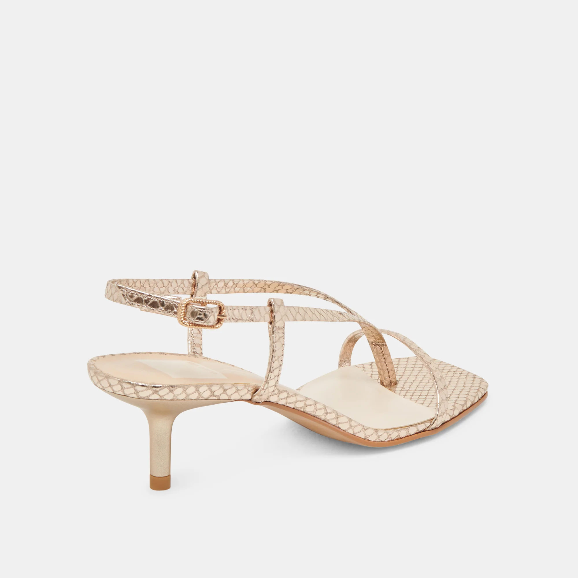 LAURY HEELS CHAMPAGNE EMBOSSED LEATHER - Image 5