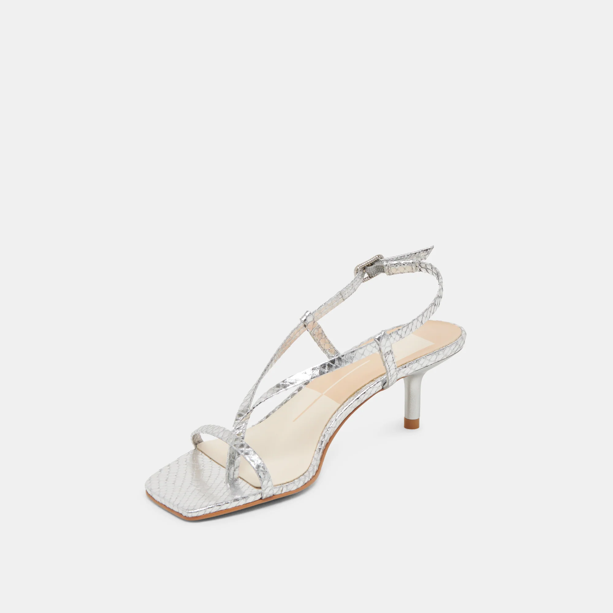 LAURY HEELS SILVER EMBOSSED LEATHER - Image 5